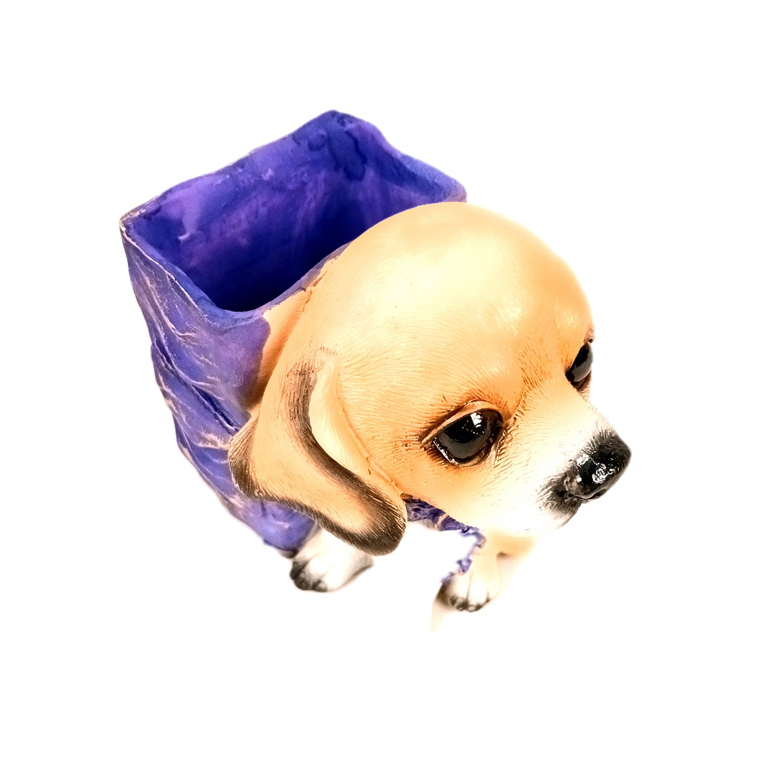 Cute Dog Decorative Pen Pencil Holder / Cutlery Stand | Dog Holding Basket Showpiece | Multipurpose Organizer - for Kids Study Table, office Desk, Home Decor & Gifts - 5 Inch - Apkamart #Style_Design 1