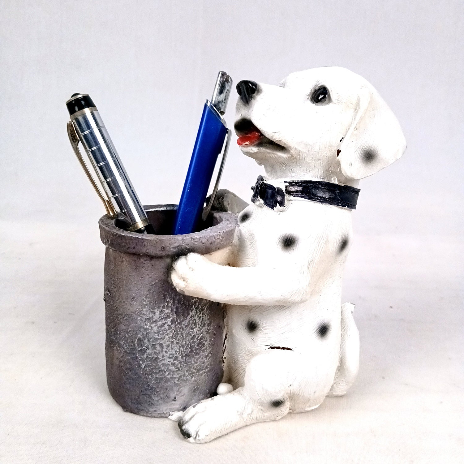 Cute Dog Decorative Pen Pencil Holder / Cutlery Stand | Dog Holding Basket Showpiece - for Kids Study Table, office Desk, Home Decor & Gifts - 6 Inch - Apkamart #Style_Design 3