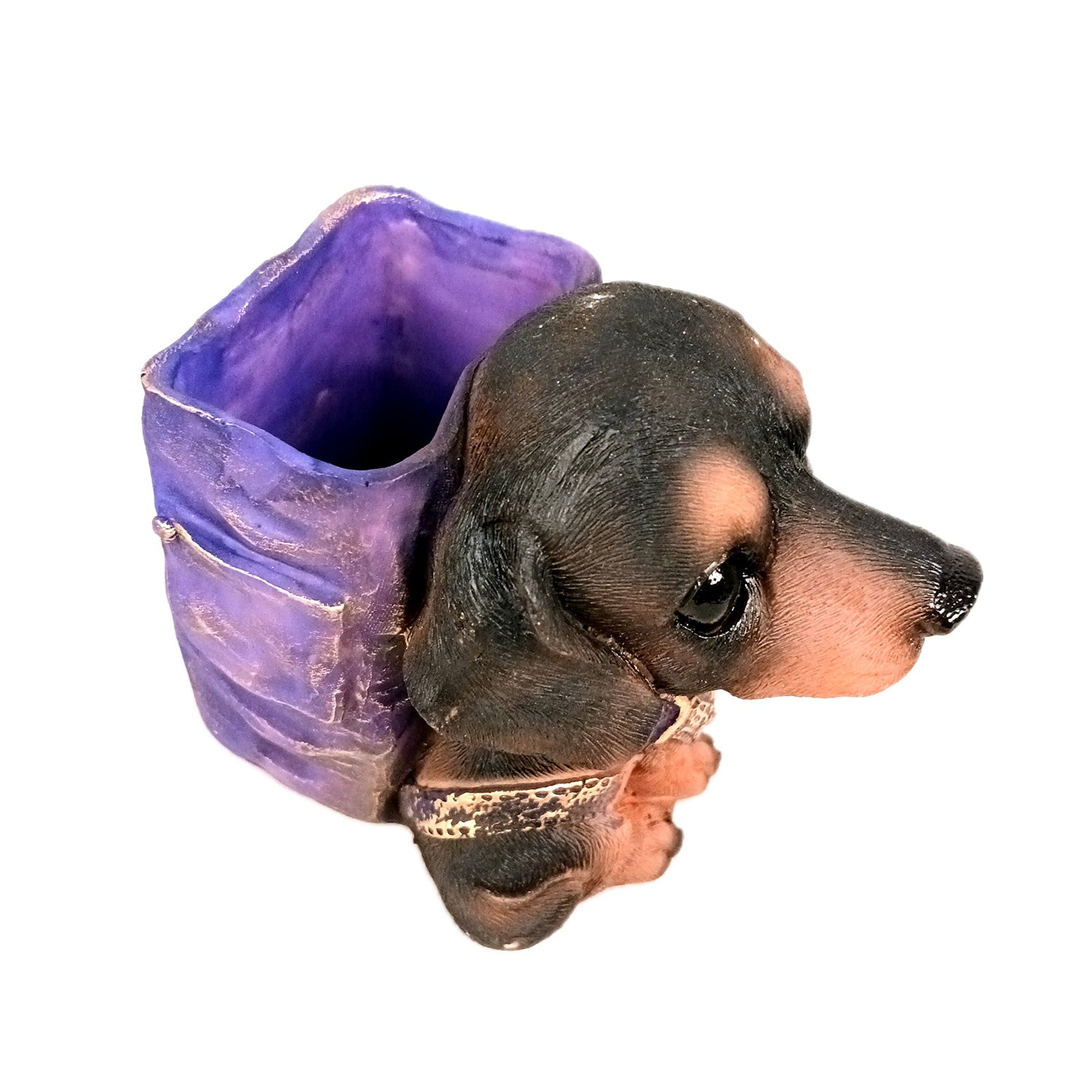 Cute Dog Decorative Pen Pencil Holder / Cutlery Stand | Dog Holding Basket Showpiece | Multipurpose Organizer - for Kids Study Table, office Desk, Home Decor & Gifts - 5 Inch - Apkamart #Style_Design 2