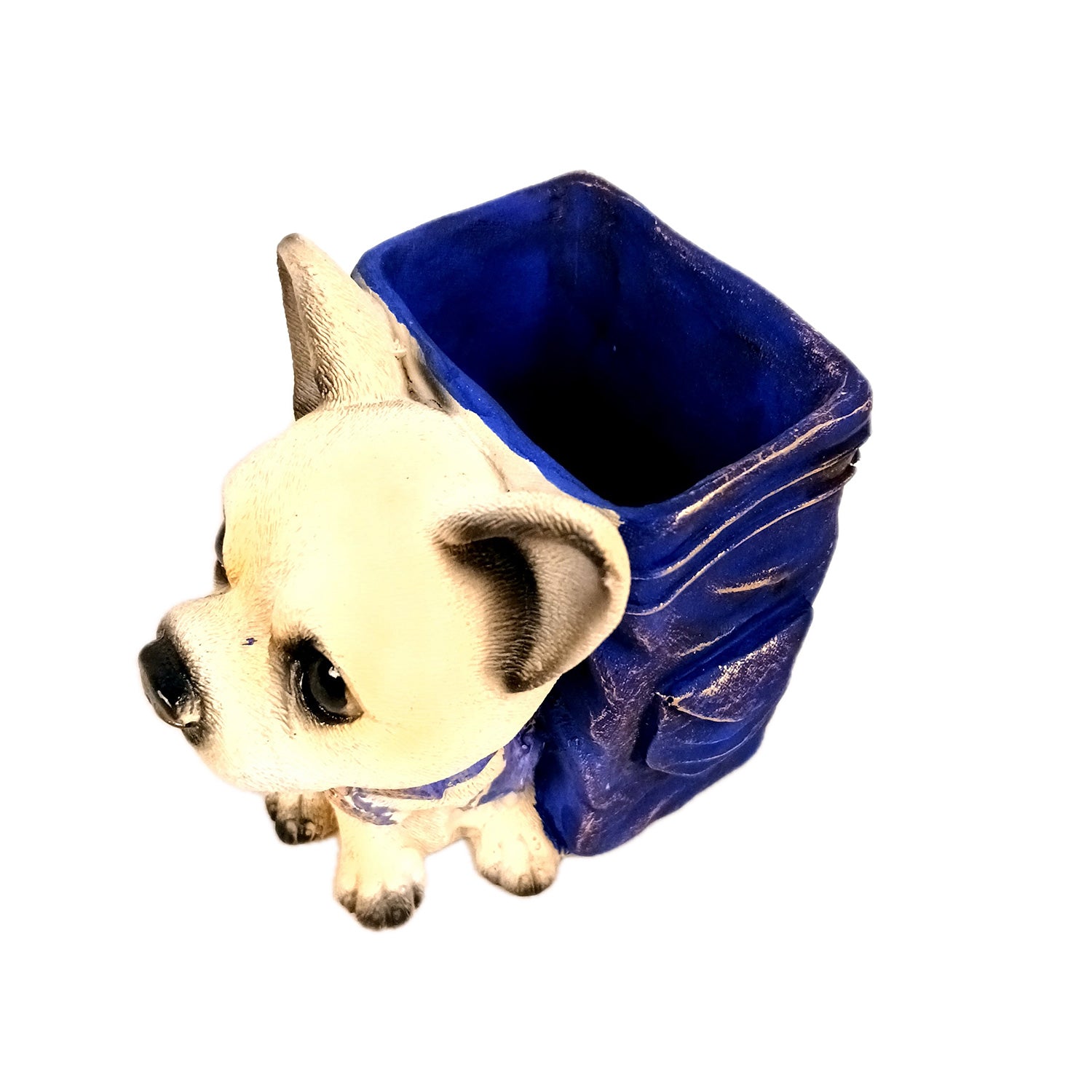 Cute Dog Decorative Pen Pencil Holder / Cutlery Stand | Dog Holding Basket Showpiece | Multipurpose Organizer - for Kids Study Table, office Desk, Home Decor & Gifts - 5 Inch - Apkamart #Style_Design 3