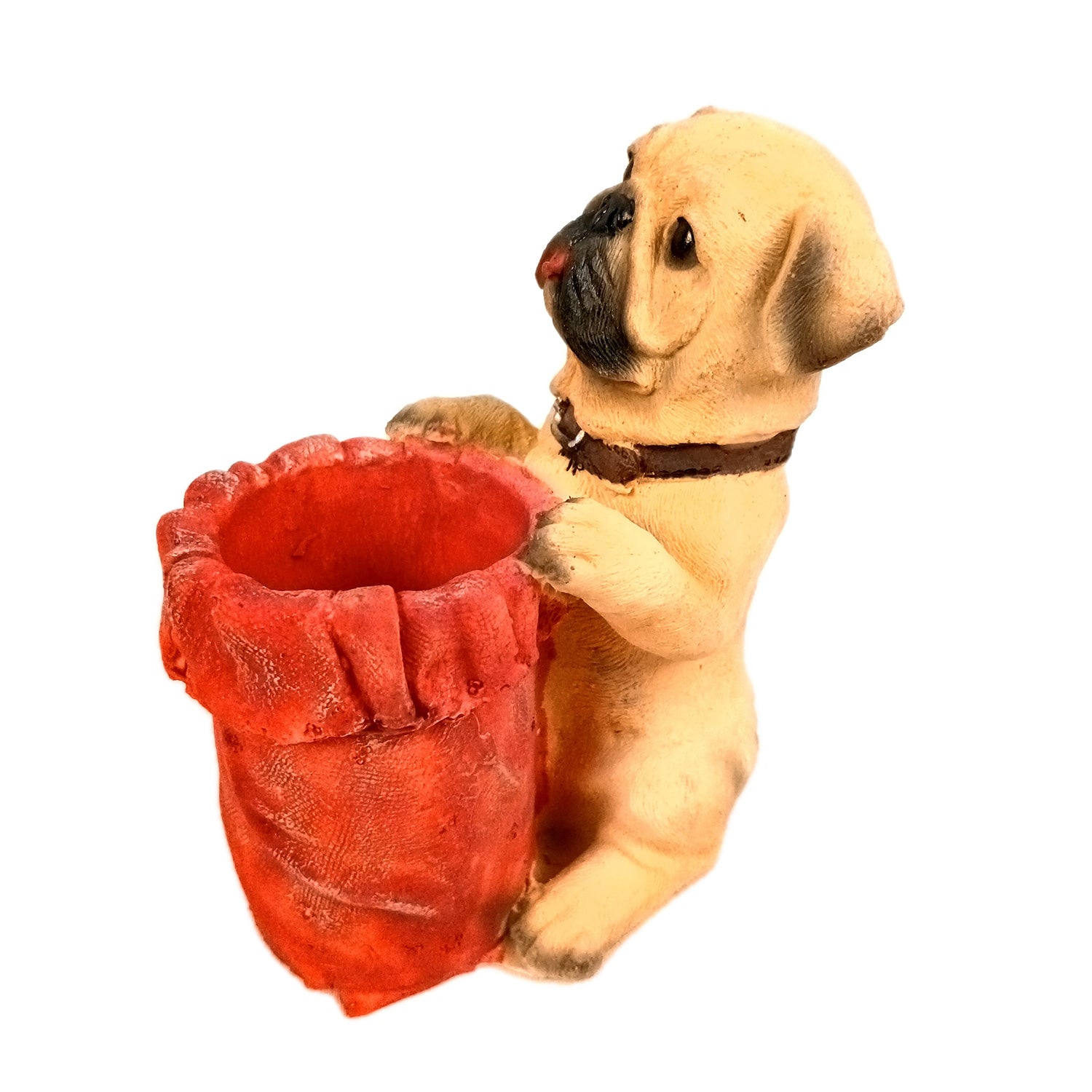 Cute Dog Decorative Pen Pencil Holder / Cutlery Stand | Dog Holding Basket Showpiece - for Kids Study Table, office Desk, Home Decor & Gifts - 6 Inch - Apkamart #Style_Design 1