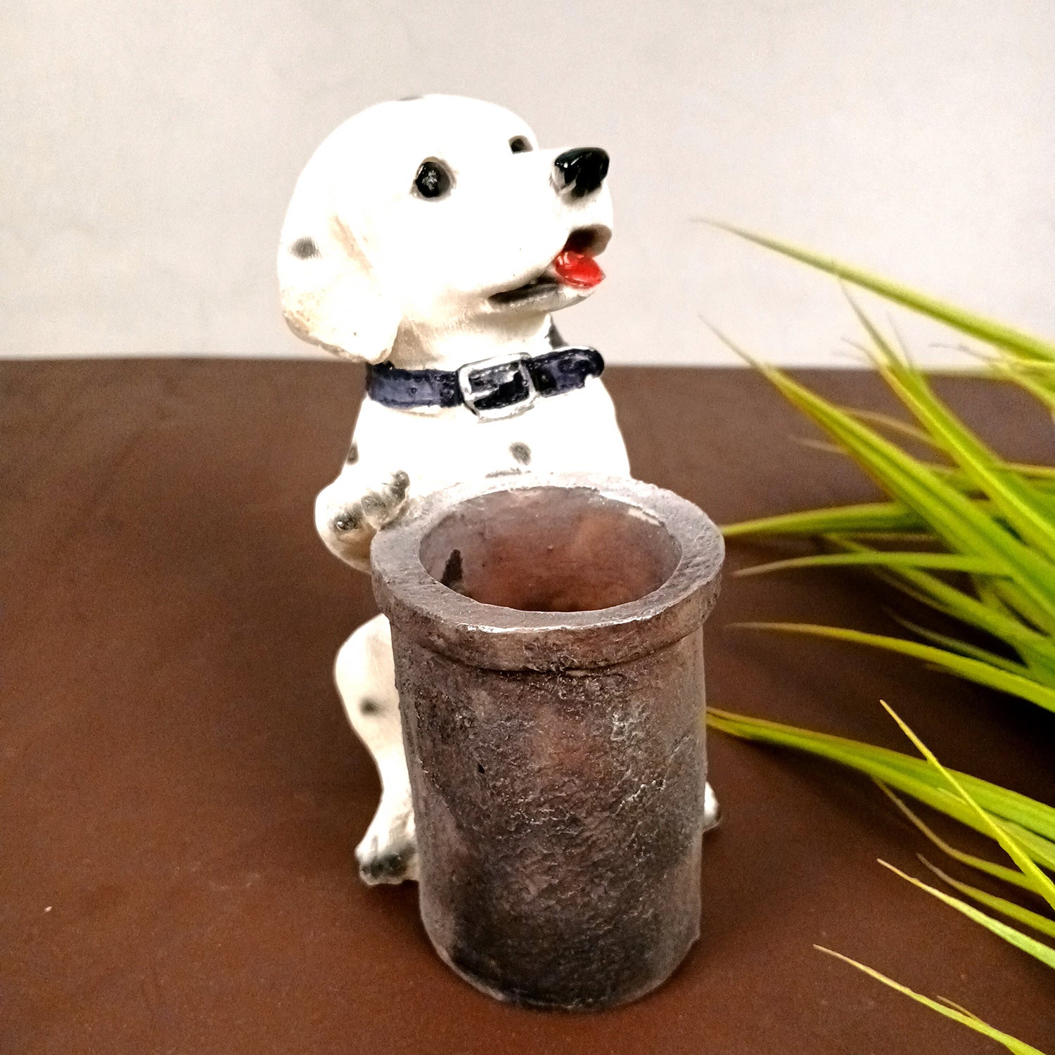 Cute Dog Decorative Pen Pencil Holder / Cutlery Stand | Dog Holding Basket Showpiece - for Kids Study Table, office Desk, Home Decor & Gifts - 6 Inch - Apkamart #Style_Design 3