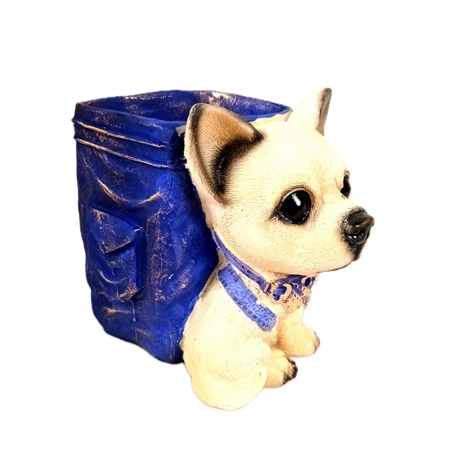 Cute Dog Decorative Pen Pencil Holder / Cutlery Stand | Dog Holding Basket Showpiece | Multipurpose Organizer - for Kids Study Table, office Desk, Home Decor & Gifts - 5 Inch - Apkamart #Style_Design 3