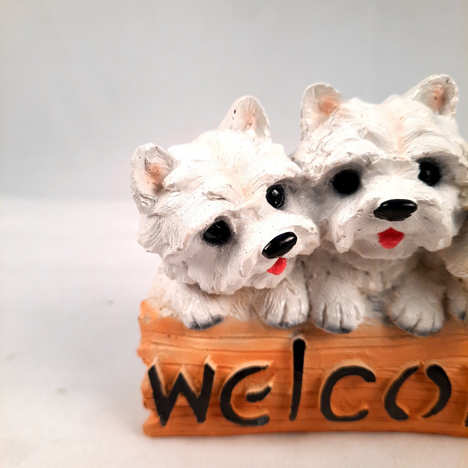 Welcome Dog Showpiece Statue | Animal Figurine - for Door, Entrance, Living Room, Kitchen Decor, House Warming Gifts - 6 Inch - Apkamart #Style_Design 3