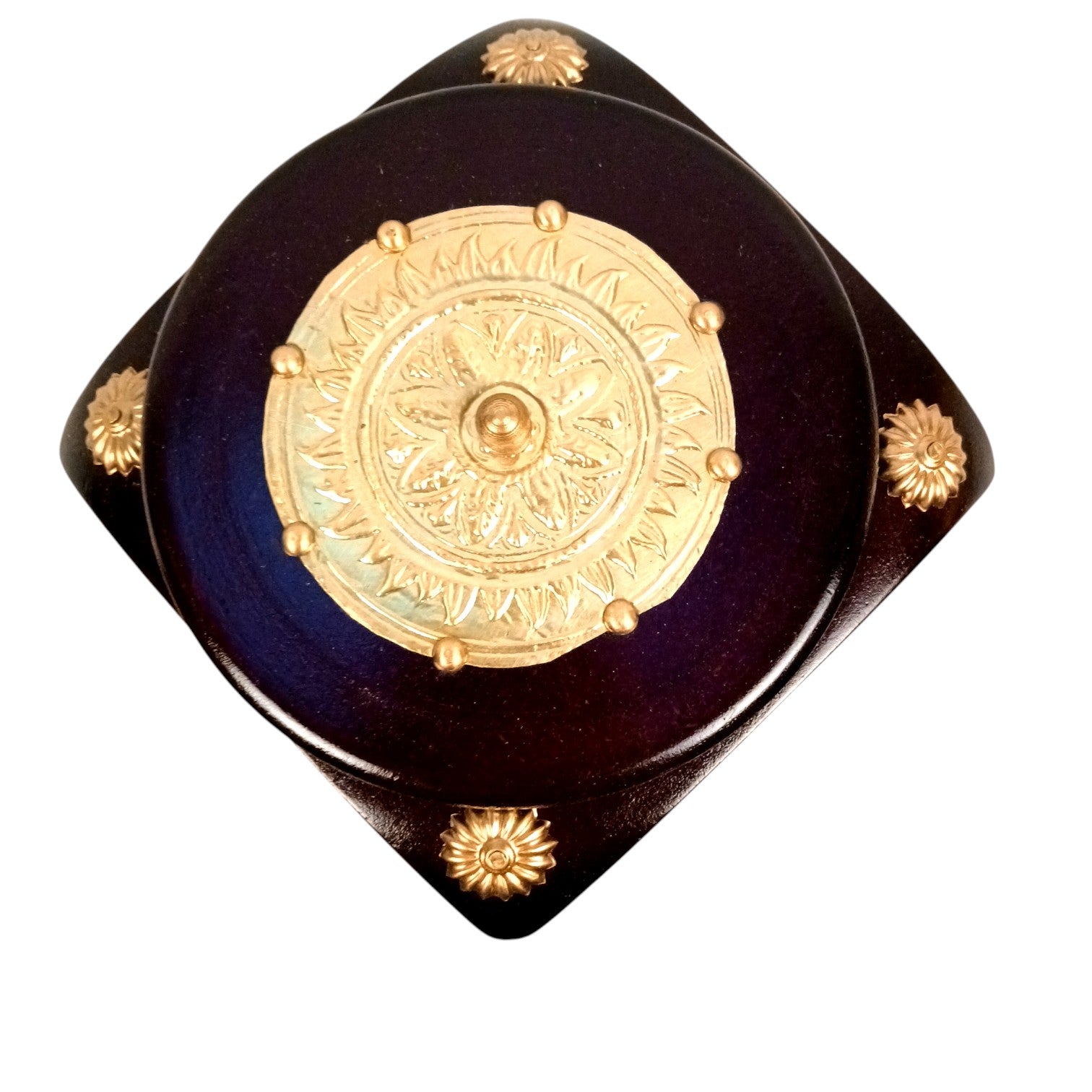 Dry Fruit Box | Brass Tray with Steel Bowls | Multipurpose Serving Box for Dry Fruits, Snacks, Sweets & Gifting – Removable & Washable Steel Bowls - 12 Inch - Apkamart