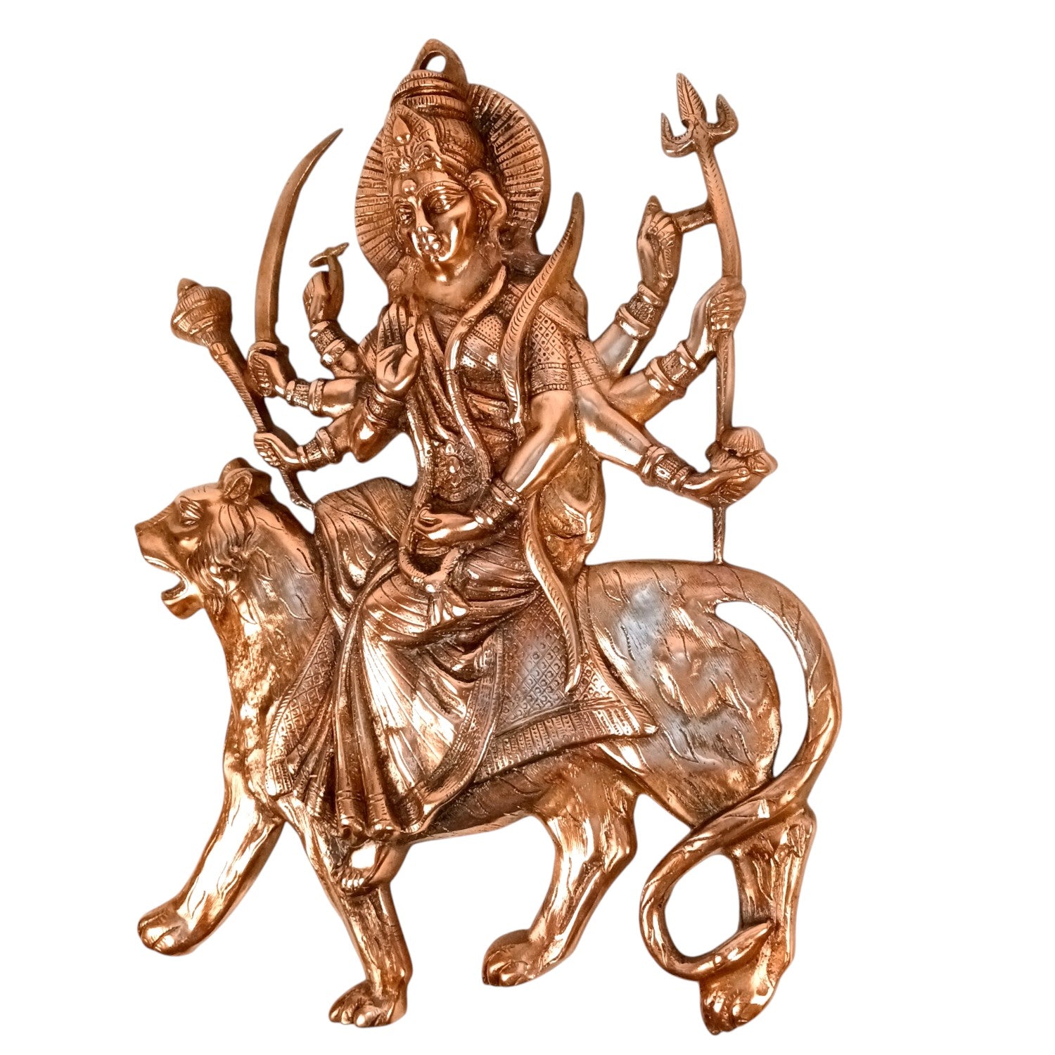 Durga Ji Wall Hanging Showpiece | Handicraft Spiritual Decor | Wall Art for Home | Gift for Festivals & Birthdays - 25 Inch - Apkamart