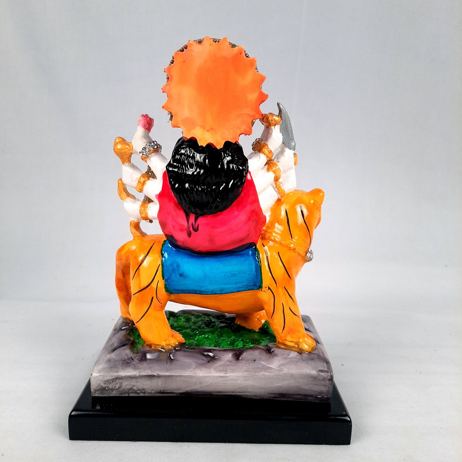 Maa Durga Sitting on Lion Statue | Sherawali Mata Rani Idol Murti - for Home Decor, Puja Room, Office Desk & Gift - 7 Inch