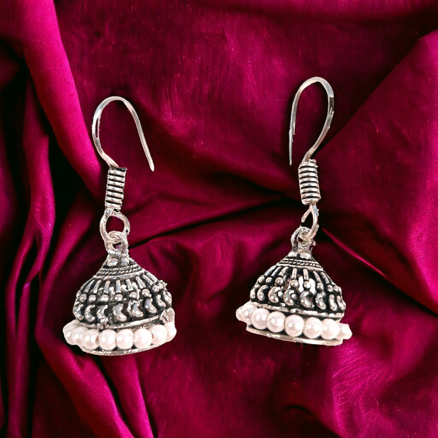 Oxidised Silver Plated Jhumka earrings for Girls and Women | Latest Stylish Fashion Jewellery | Gifts for Her, Friendship Day, Valentine's Day Gift -apkamart