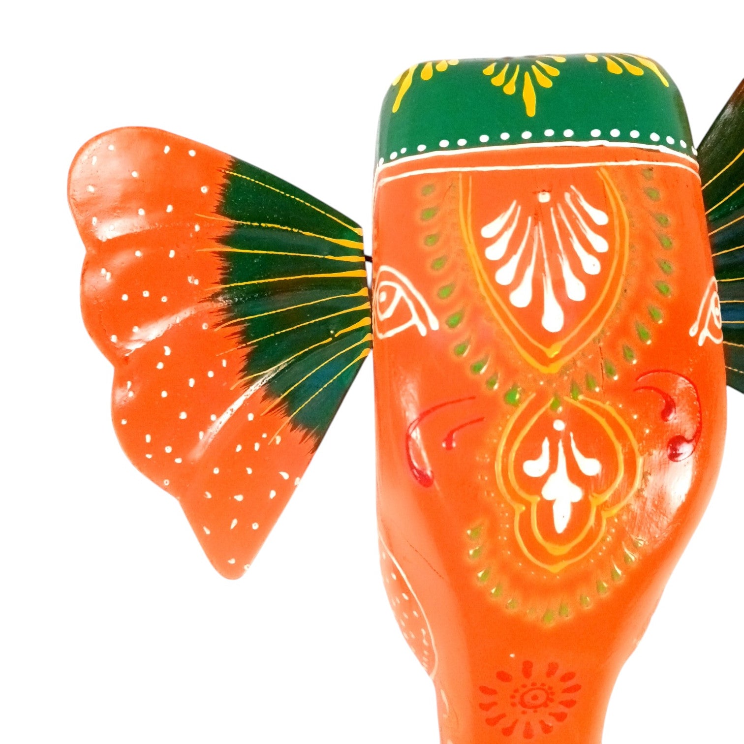 Elephant Head Wall Hanging | Wooden Hand-Painted Wall Decor – 11 Inch - Apkamart