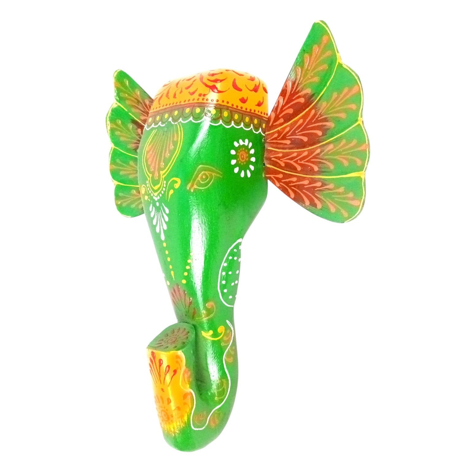 Elephant Head Wall Hanging | Wooden Wall Decor – 11 Inch - Apkamart