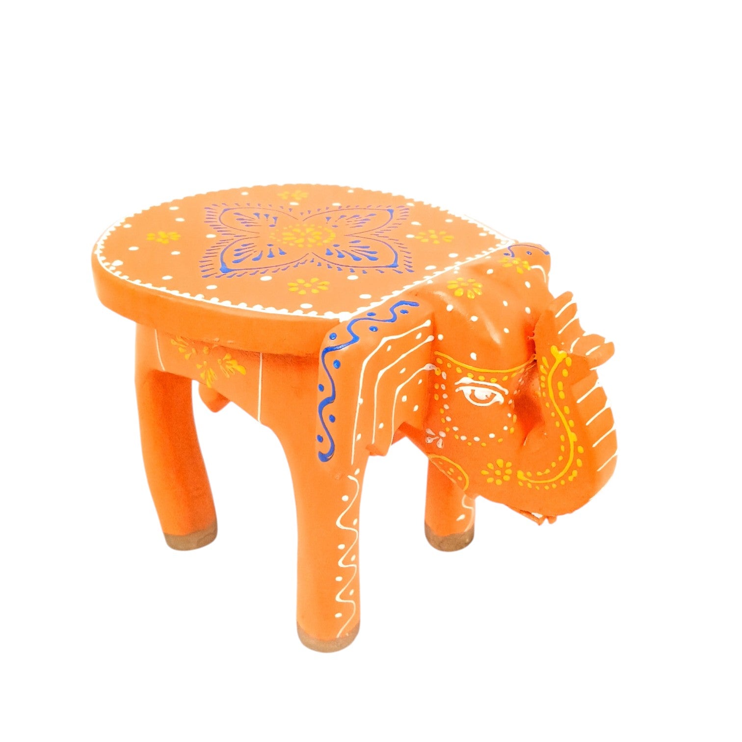 Elephant Stool Showpiece Wooden – 5 Inch - Apkamart
