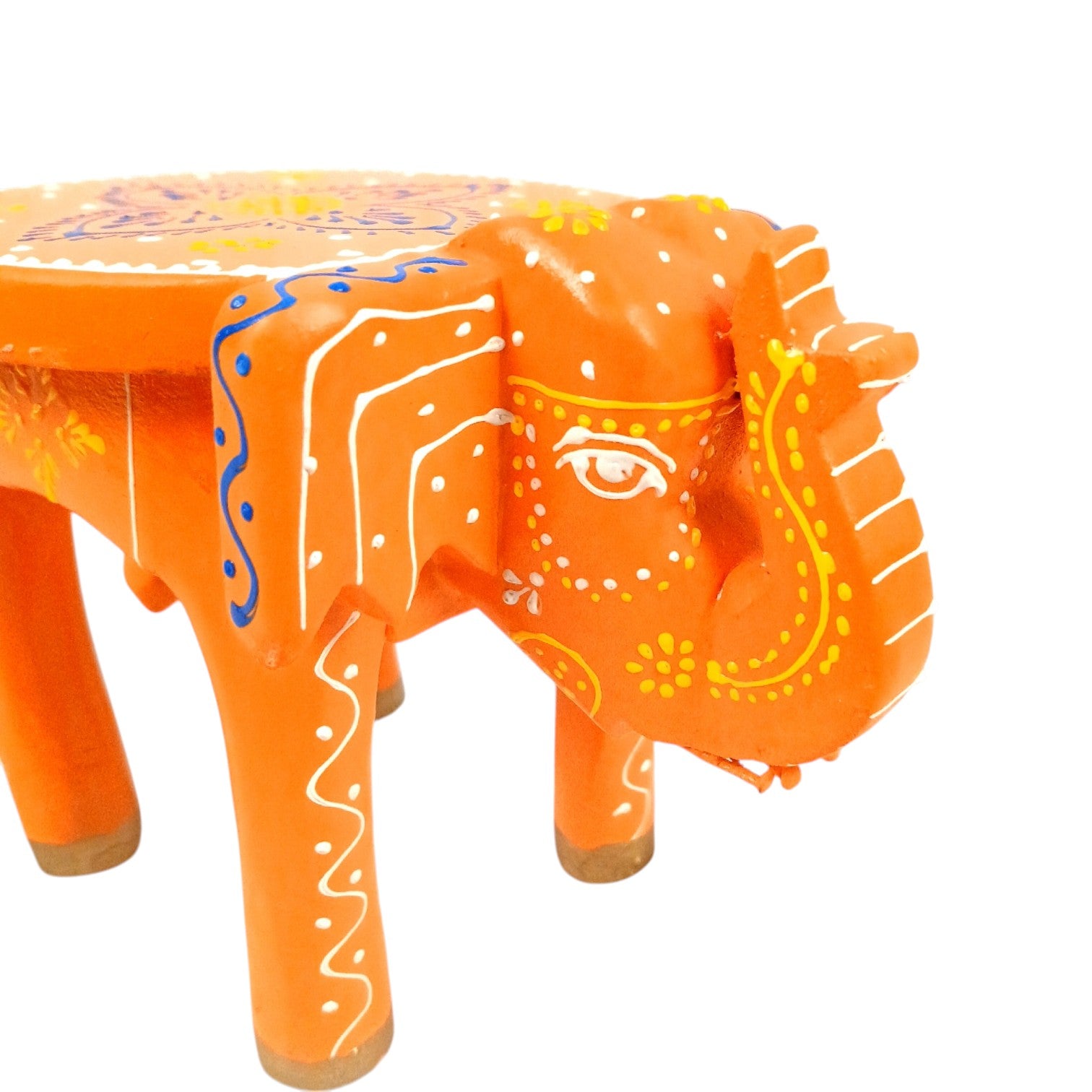 Elephant Stool Showpiece Wooden – 5 Inch - Apkamart