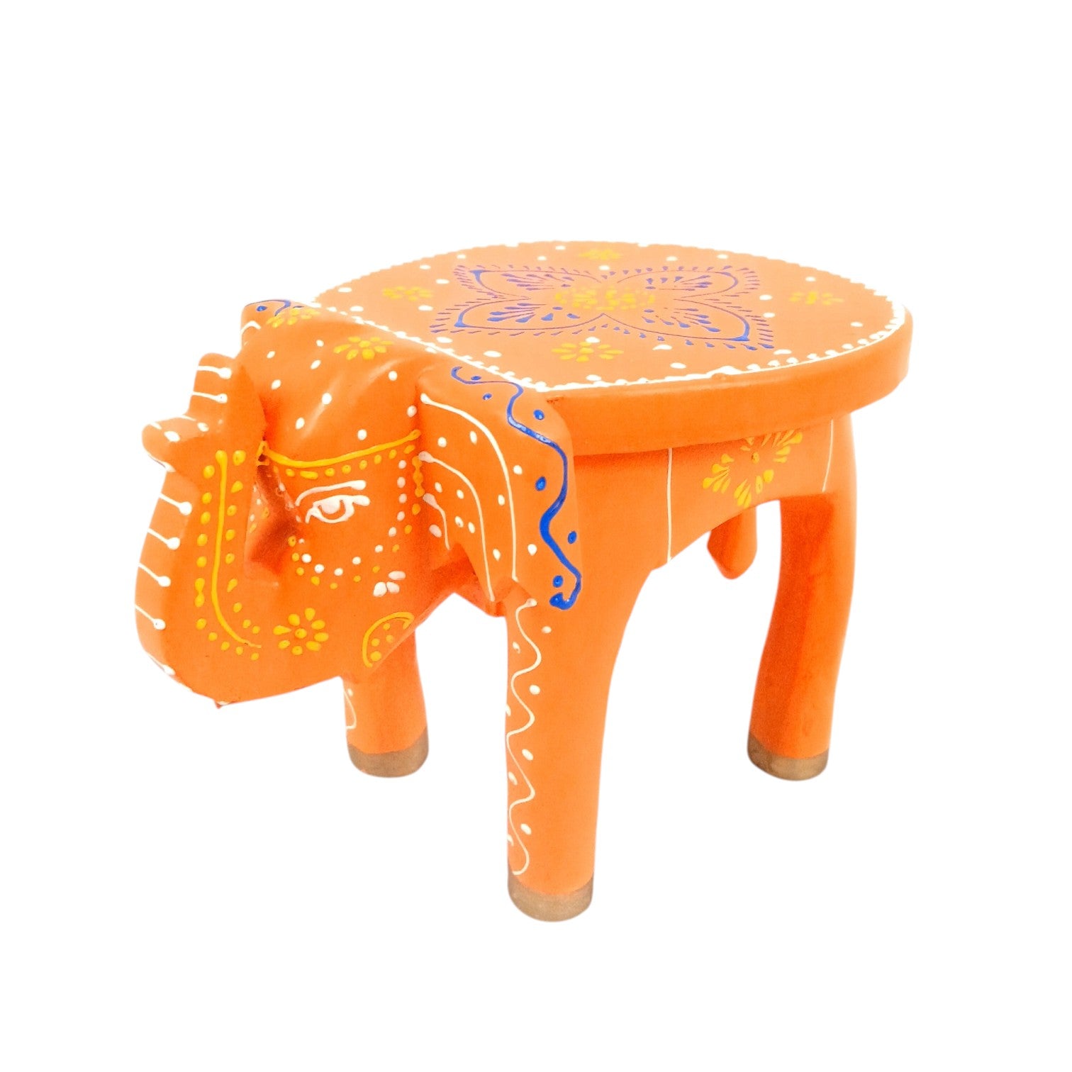 Elephant Stool Showpiece Wooden – 5 Inch - Apkamart