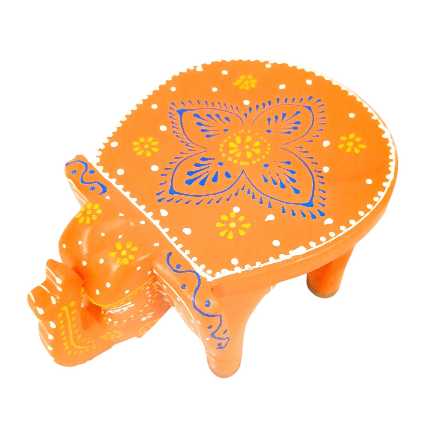 Elephant Stool Showpiece Wooden – 5 Inch - Apkamart