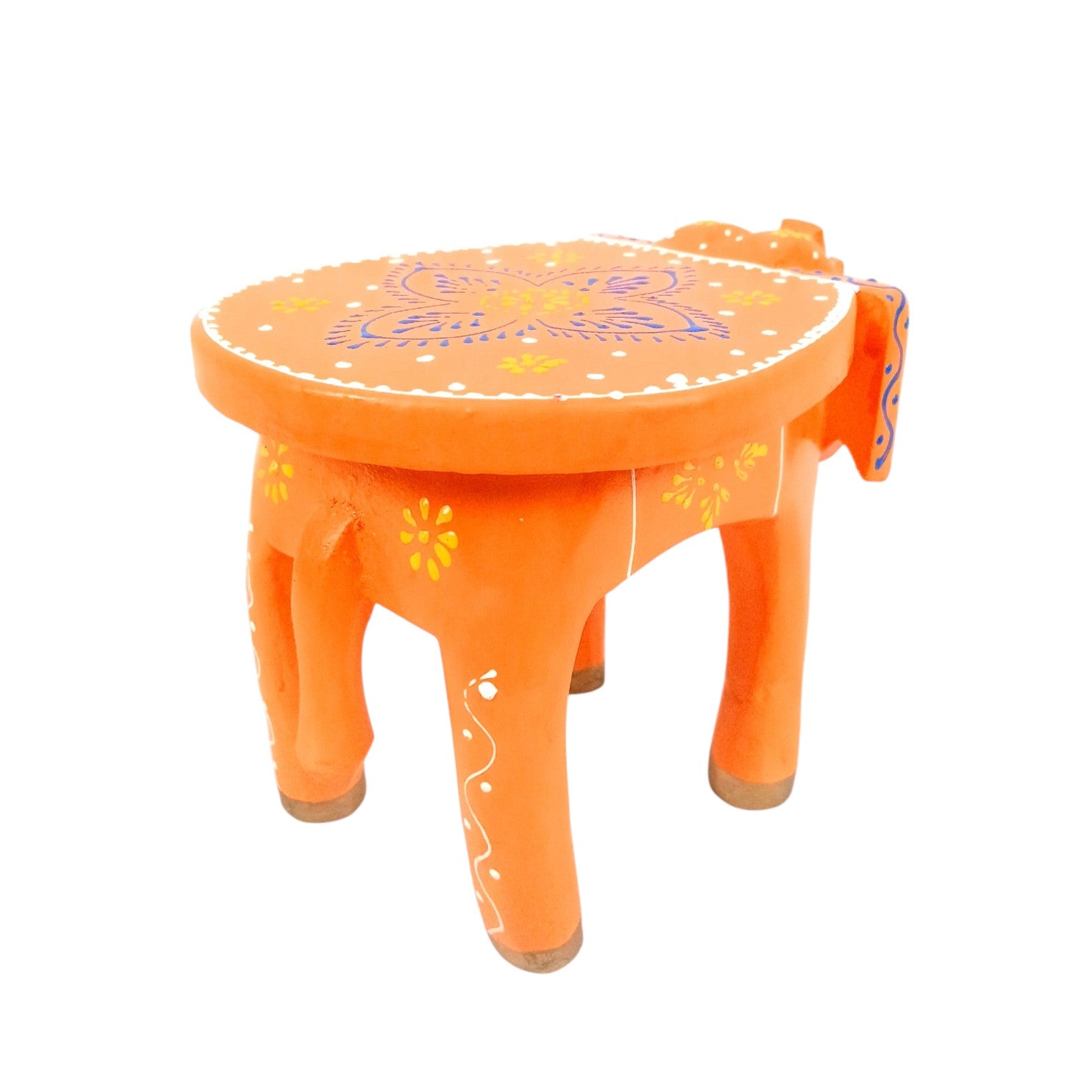 Elephant Stool Showpiece Wooden – 5 Inch - Apkamart