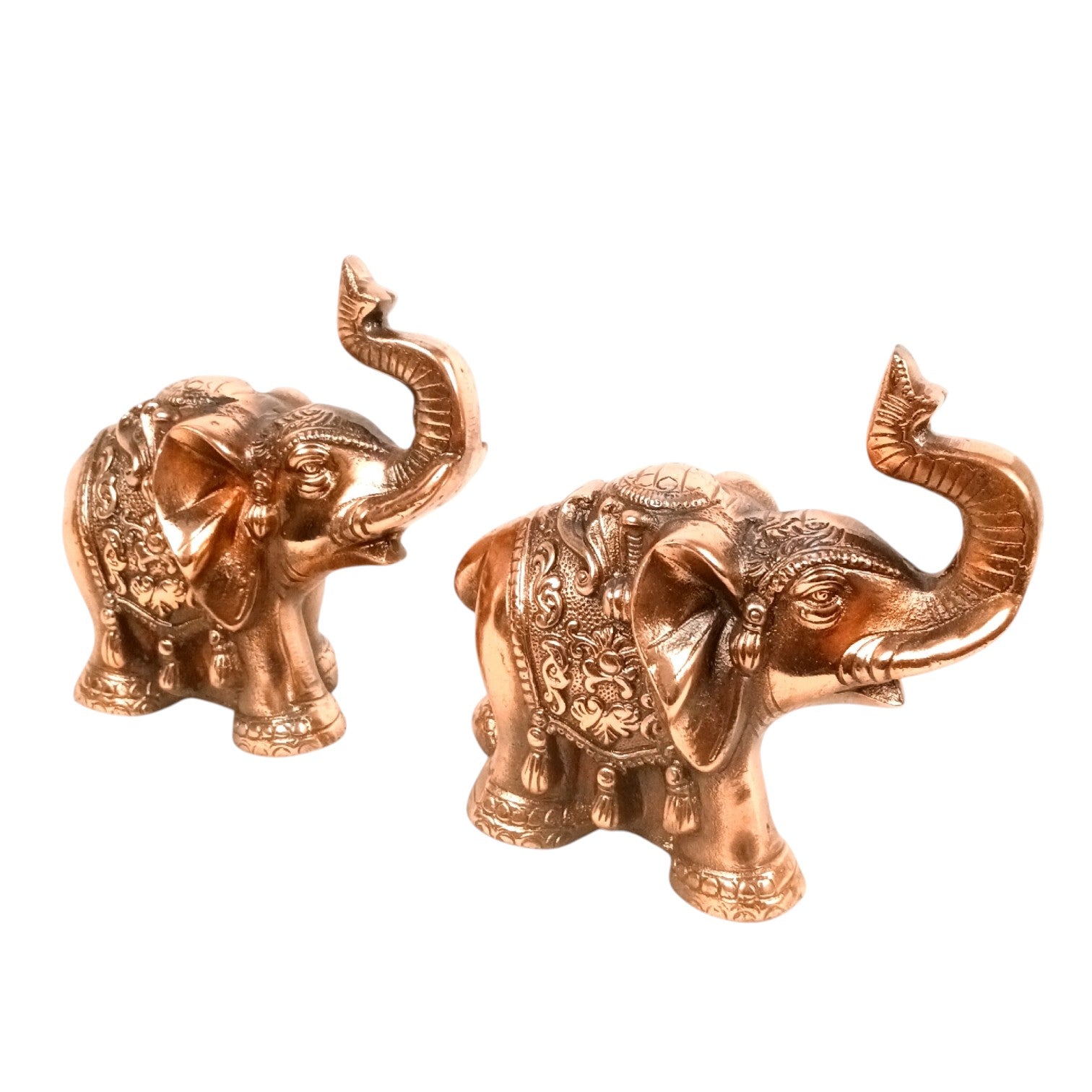 Elephant Showpiece For Home & Vastu - 7 Inch (Pack of 2) - Apkamart