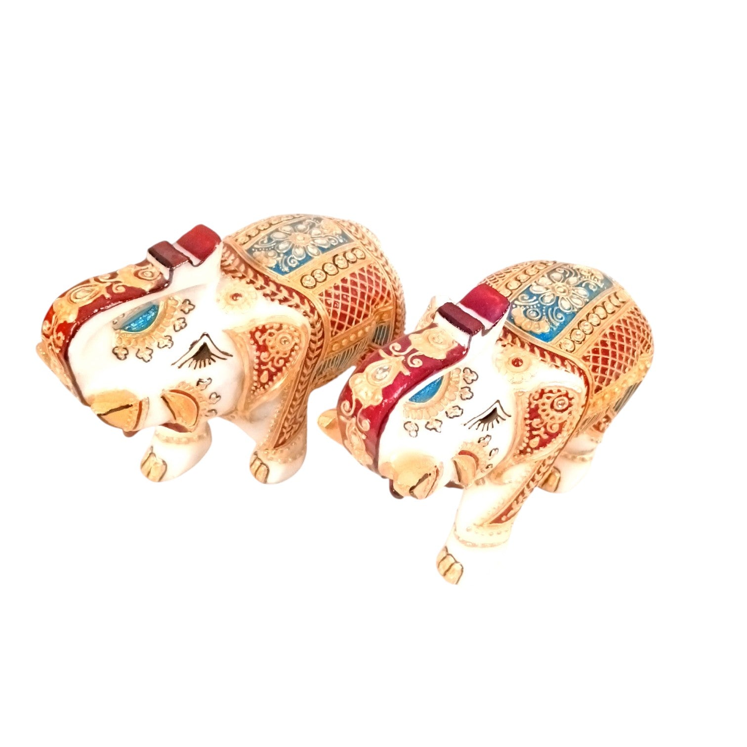 Marble Elephant Showpiece Set of 2 – 6 Inch - Apkamart