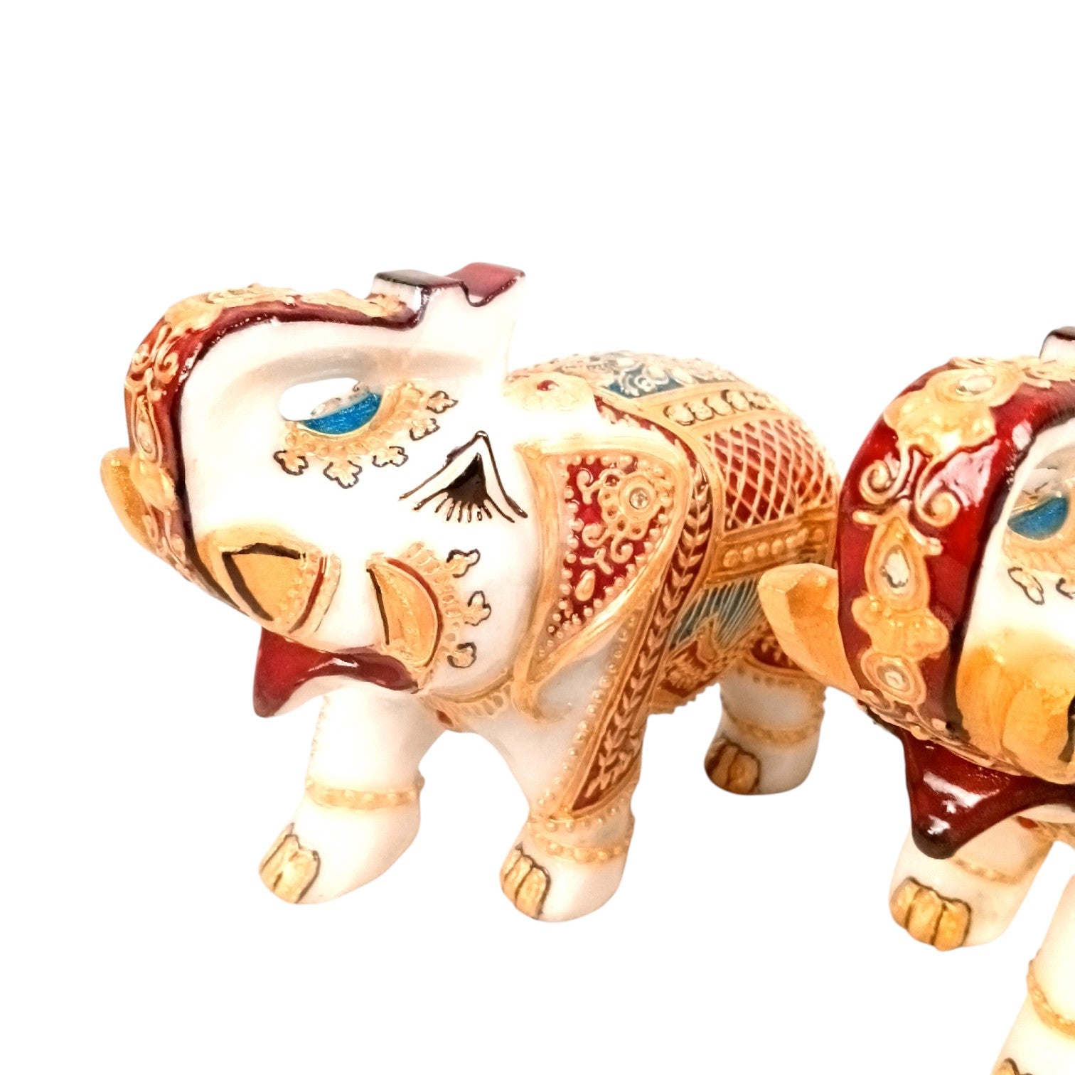 Marble Elephant Showpiece Set of 2 – 6 Inch - Apkamart