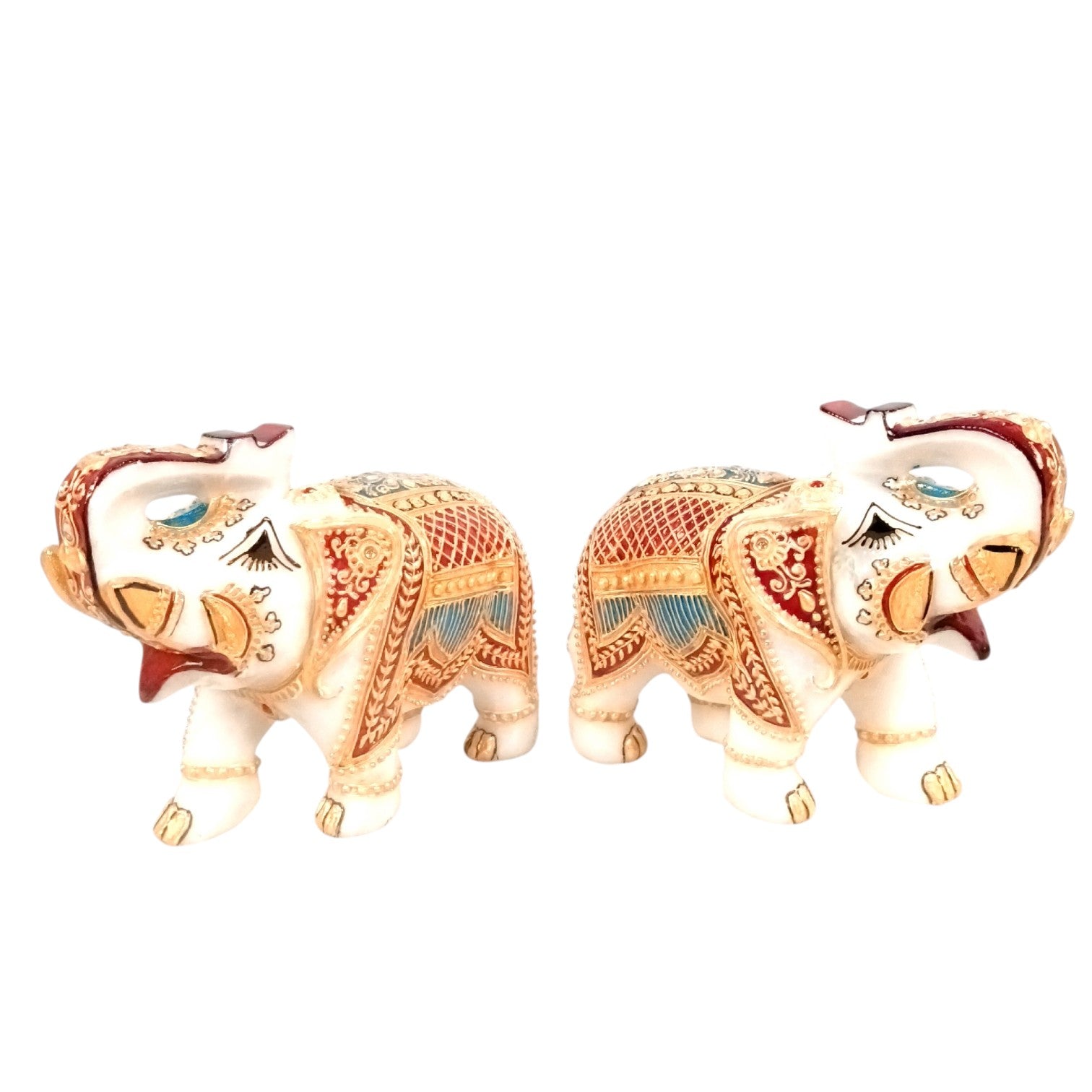 Marble Elephant Showpiece Set of 2 – 6 Inch - Apkamart