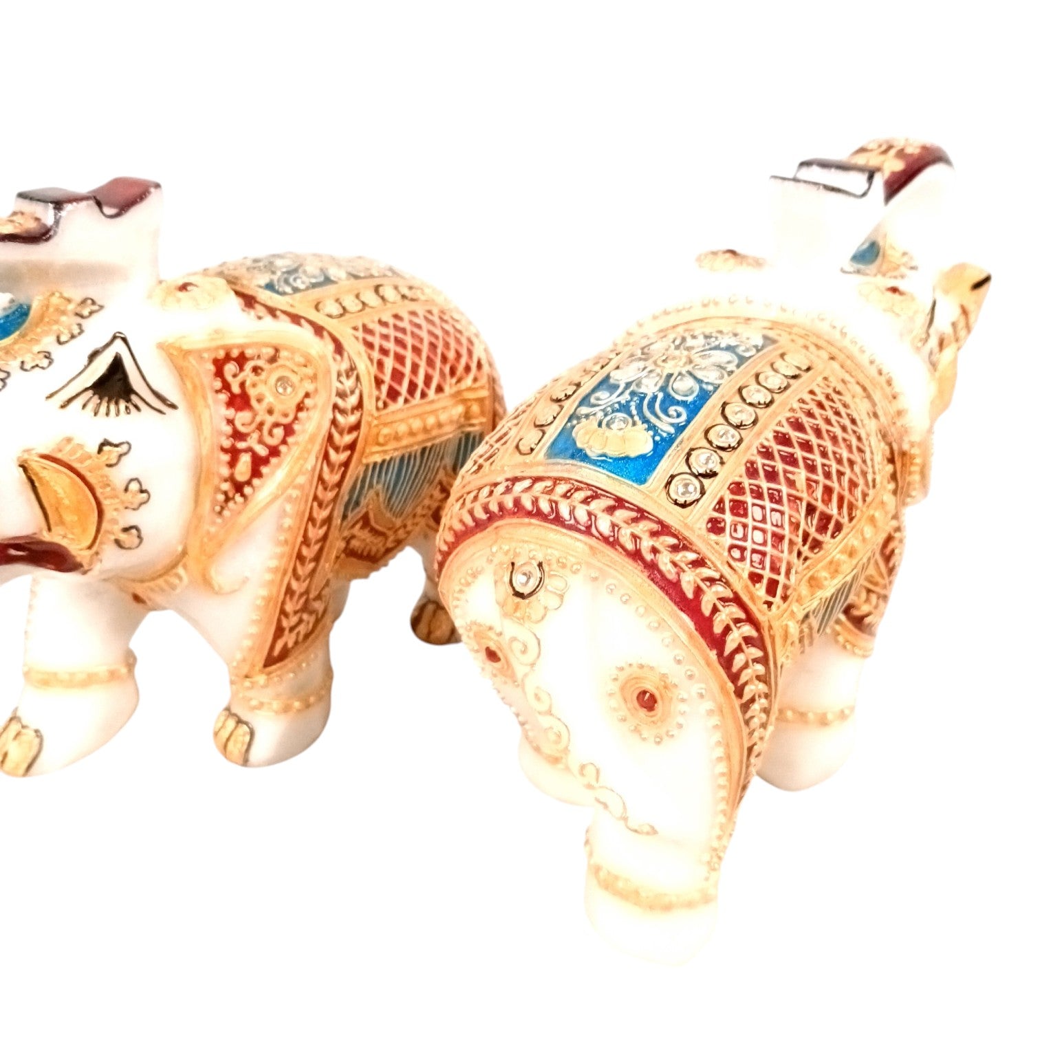 Marble Elephant Showpiece Set of 2 – 6 Inch - Apkamart