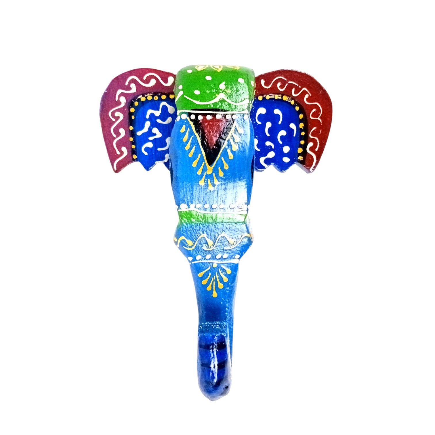 Elephant Head Wall Hanging – Wooden Decorative Showpiece | Handcrafted Wall Art | Elephant Face Home Decor | Living Room, Entrance, Office & Gift- 6 Inch - Apkamart