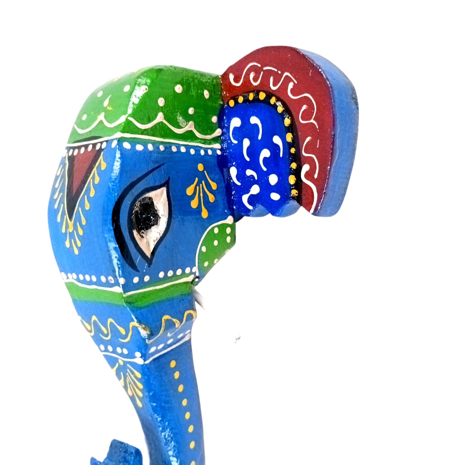 Elephant Head Wall Hanging – Wooden Decorative Showpiece | Handcrafted Wall Art | Elephant Face Home Decor | Living Room, Entrance, Office & Gift- 6 Inch - Apkamart