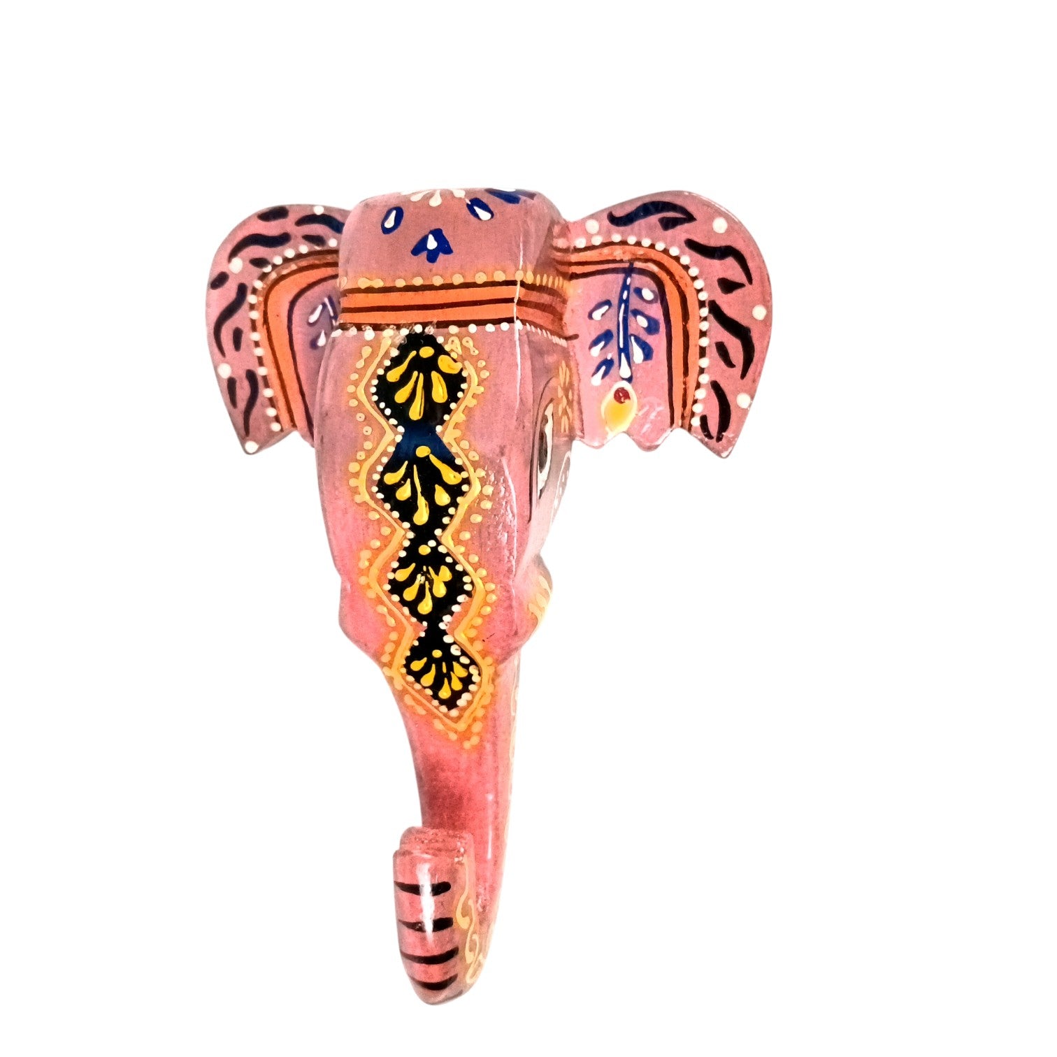 Elephant Head Wall Hanging – Wooden Decorative Showpiece | Handcrafted Wall Art | Elephant Face Home Decor | Living Room, Entrance, Office & Gift - 6 Inch - Apkamart