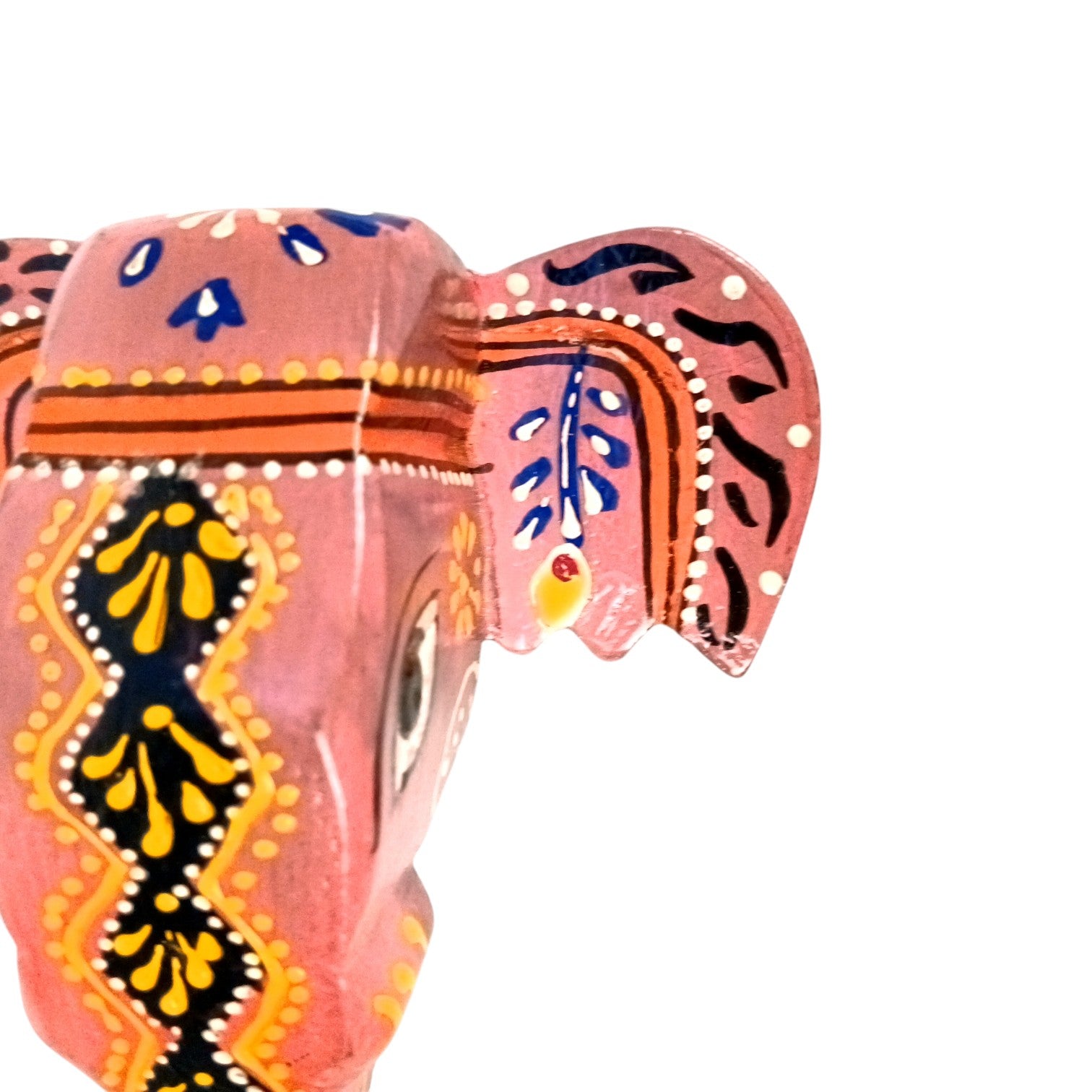 Elephant Head Wall Hanging – Wooden Decorative Showpiece | Handcrafted Wall Art | Elephant Face Home Decor | Living Room, Entrance, Office & Gift - 6 Inch - Apkamart