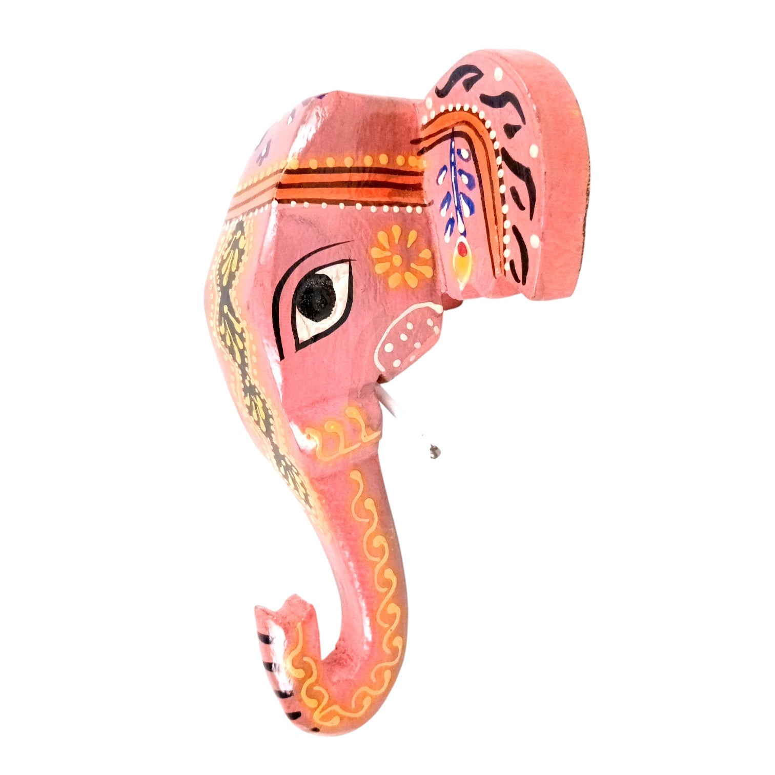 Elephant Head Wall Hanging – Wooden Decorative Showpiece | Handcrafted Wall Art | Elephant Face Home Decor | Living Room, Entrance, Office & Gift - 6 Inch - Apkamart