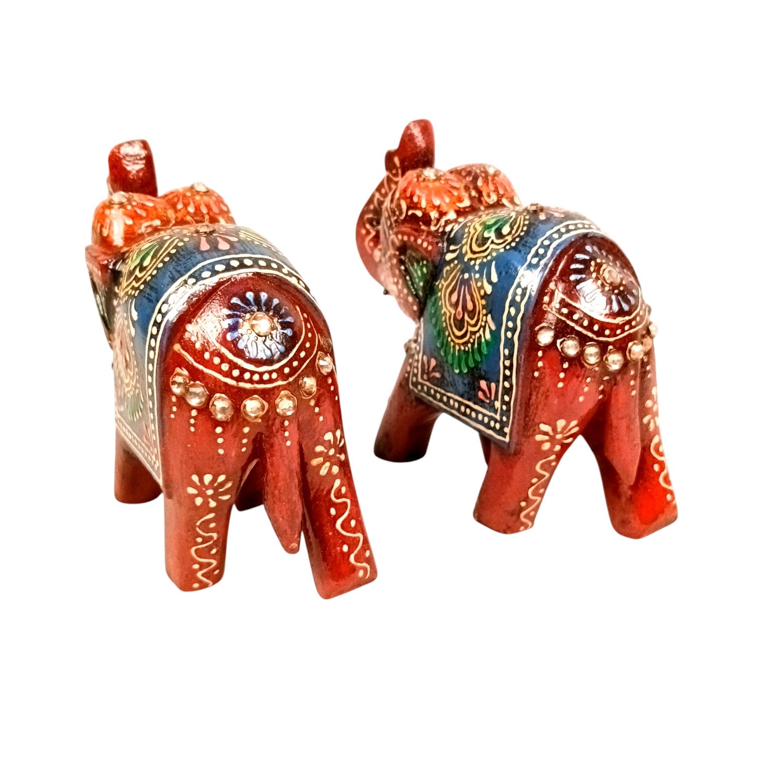 Decorative Elephant Showpiece for Home Decor | Stylish Table Decor & Gift Item | Elegant Figurine for Living Room, Bedroom & Office Decoration - 4 Inch (Set Of 2) - Apkamart