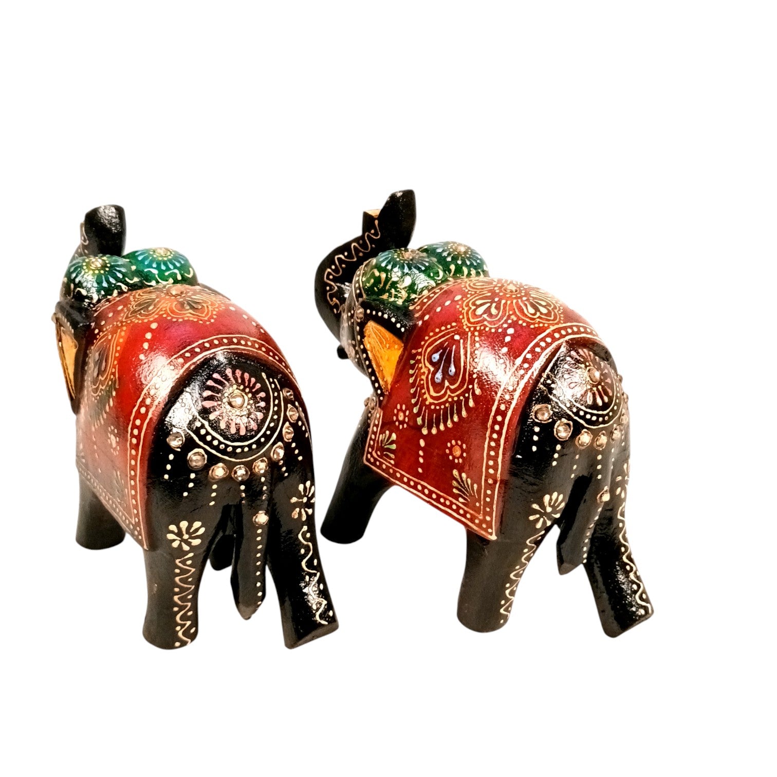 Elegant Elephant Showpiece for Home Decor | Stylish Table Decor & Gift Item | Elegant Figurine for Living Room, Bedroom & Office Decoration - 6 Inch (Set Of 2) - Apkamart