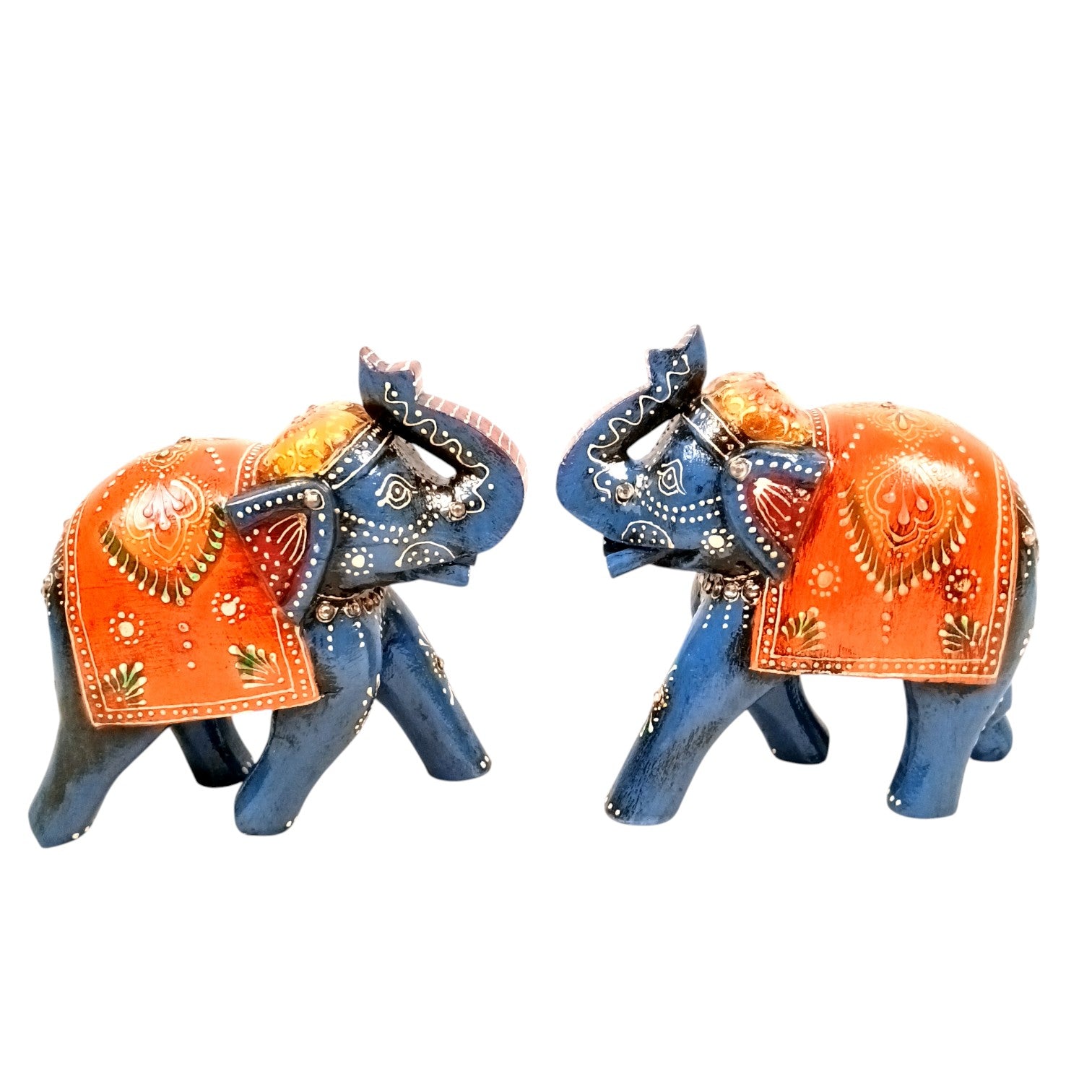 Elegant Elephant Showpiece for Home Decor | Stylish Table Decor & Gift Item | Elegant Figurine for Living Room, Bedroom & Office Decoration - 6 Inch (Set Of 2) - Apkamart