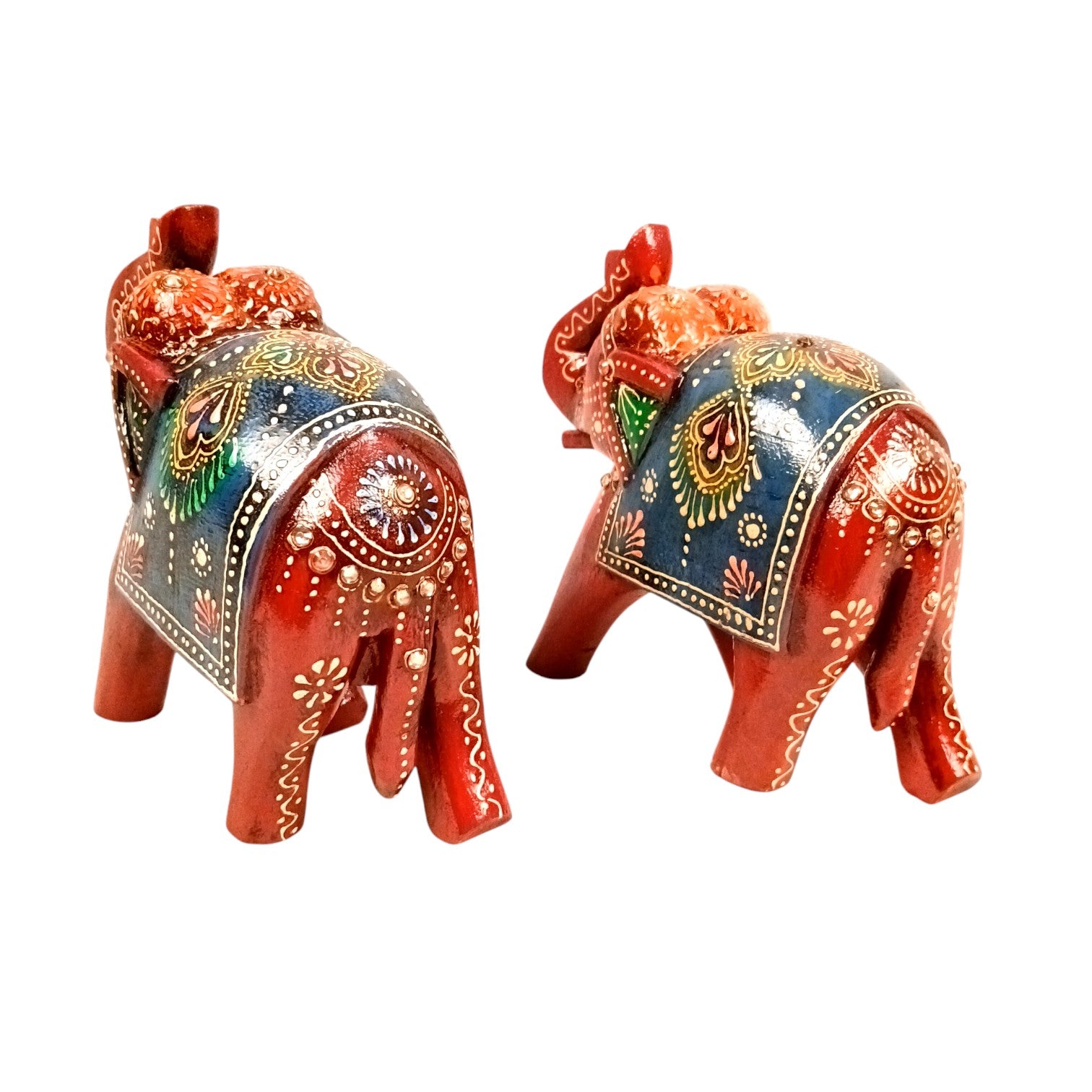 Elegant Elephant Showpiece for Home Decor | Stylish Table Decor & Gift Item | Elegant Figurine for Living Room, Bedroom & Office Decoration - 6 Inch (Set Of 2) - Apkamart