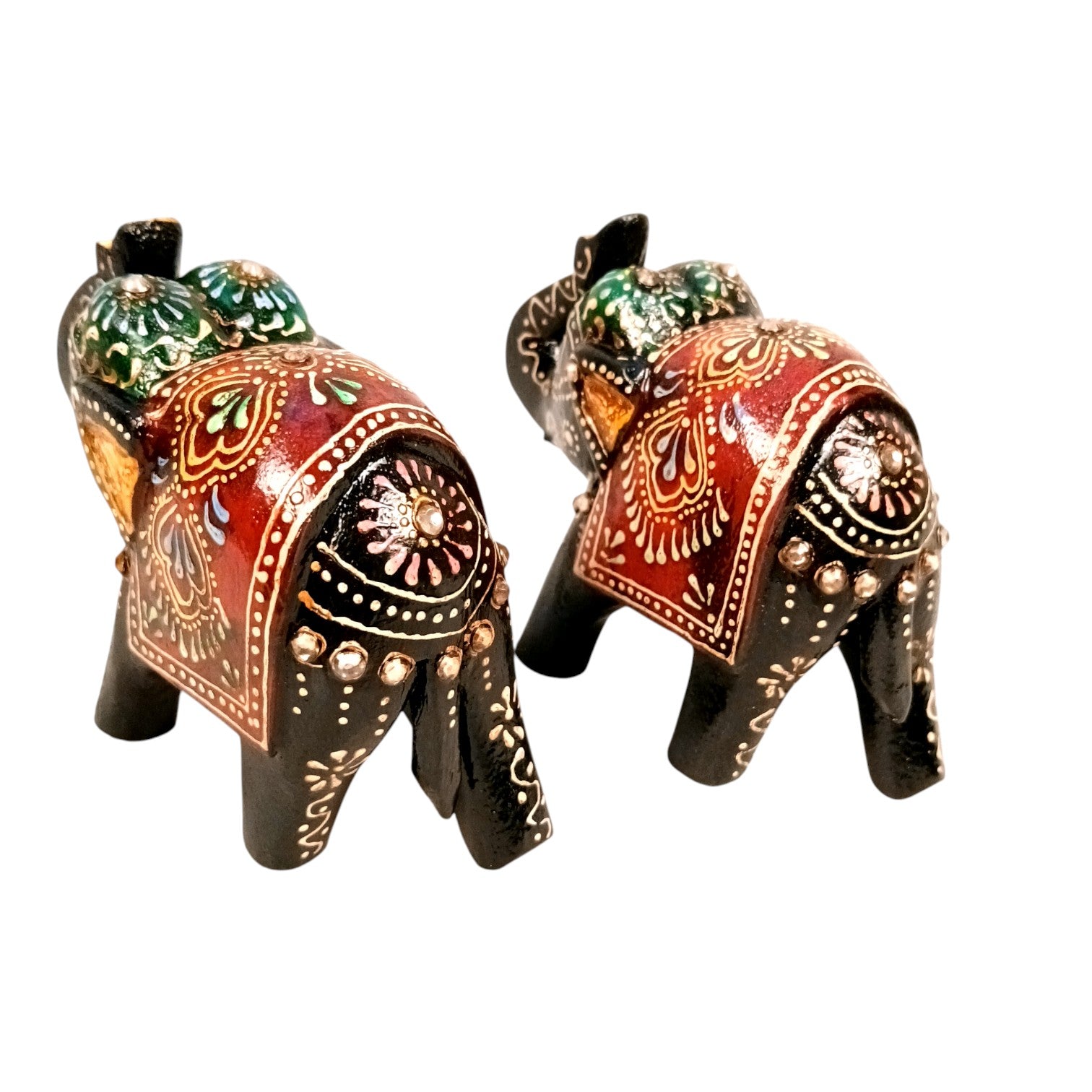 Decorative Elephant Showpiece for Home Decor | Table Decor & Gift Item | Elegant Figurine for Living Room, Bedroom & Office Decoration - 4 Inch (Set Of 2) - Apkamart