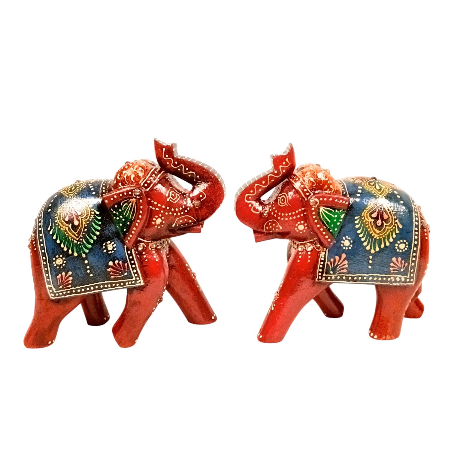 Elegant Elephant Showpiece for Home Decor | Stylish Table Decor & Gift Item | Elegant Figurine for Living Room, Bedroom & Office Decoration - 6 Inch (Set Of 2) - Apkamart