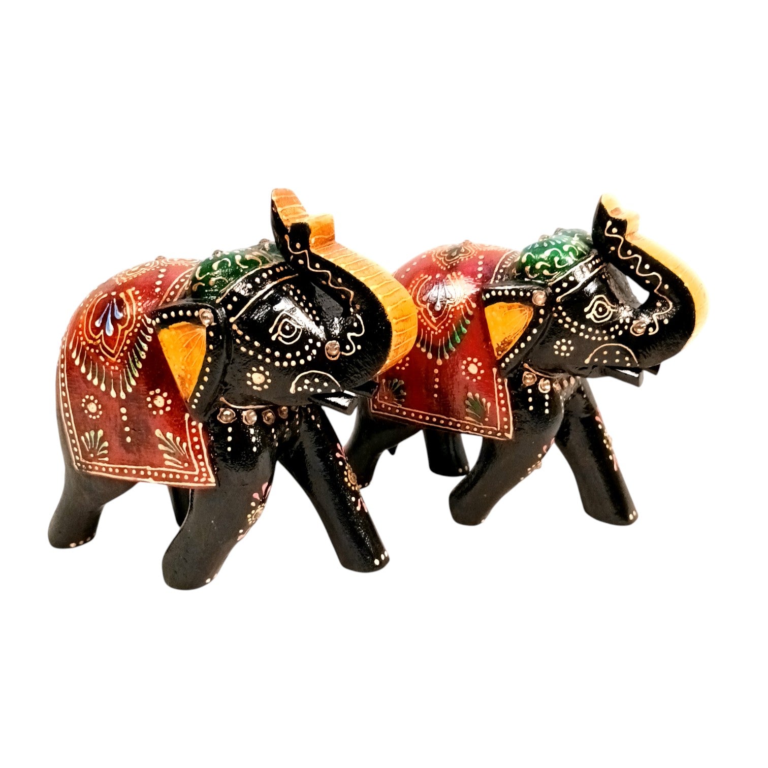 Elegant Elephant Showpiece for Home Decor | Stylish Table Decor & Gift Item | Elegant Figurine for Living Room, Bedroom & Office Decoration - 6 Inch (Set Of 2) - Apkamart