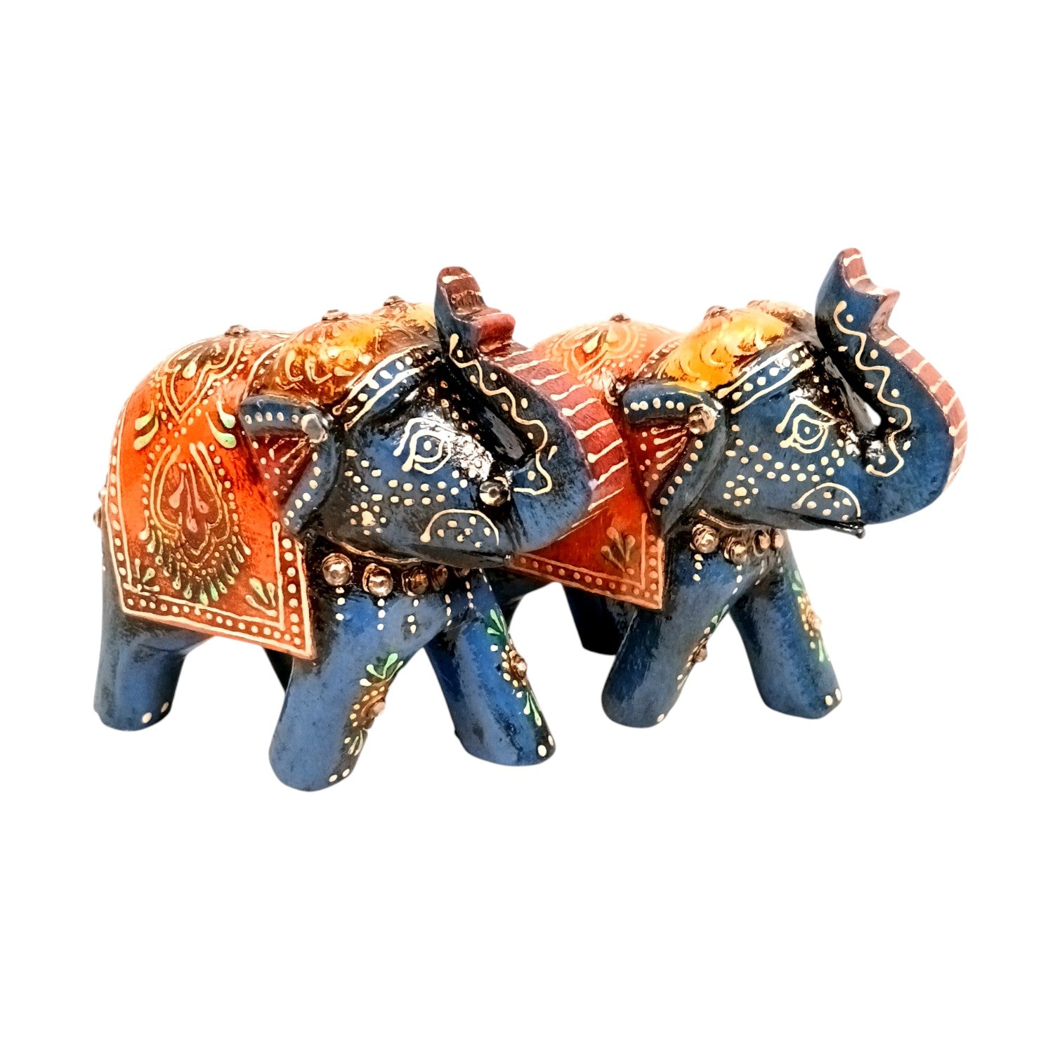 Decorative Elephant Showpiece for Home Decor | Table Decor & Gift Item | Elegant Figurine for Living Room, Bedroom & Office Decoration - 4 Inch (Set Of 2) - Apkamart