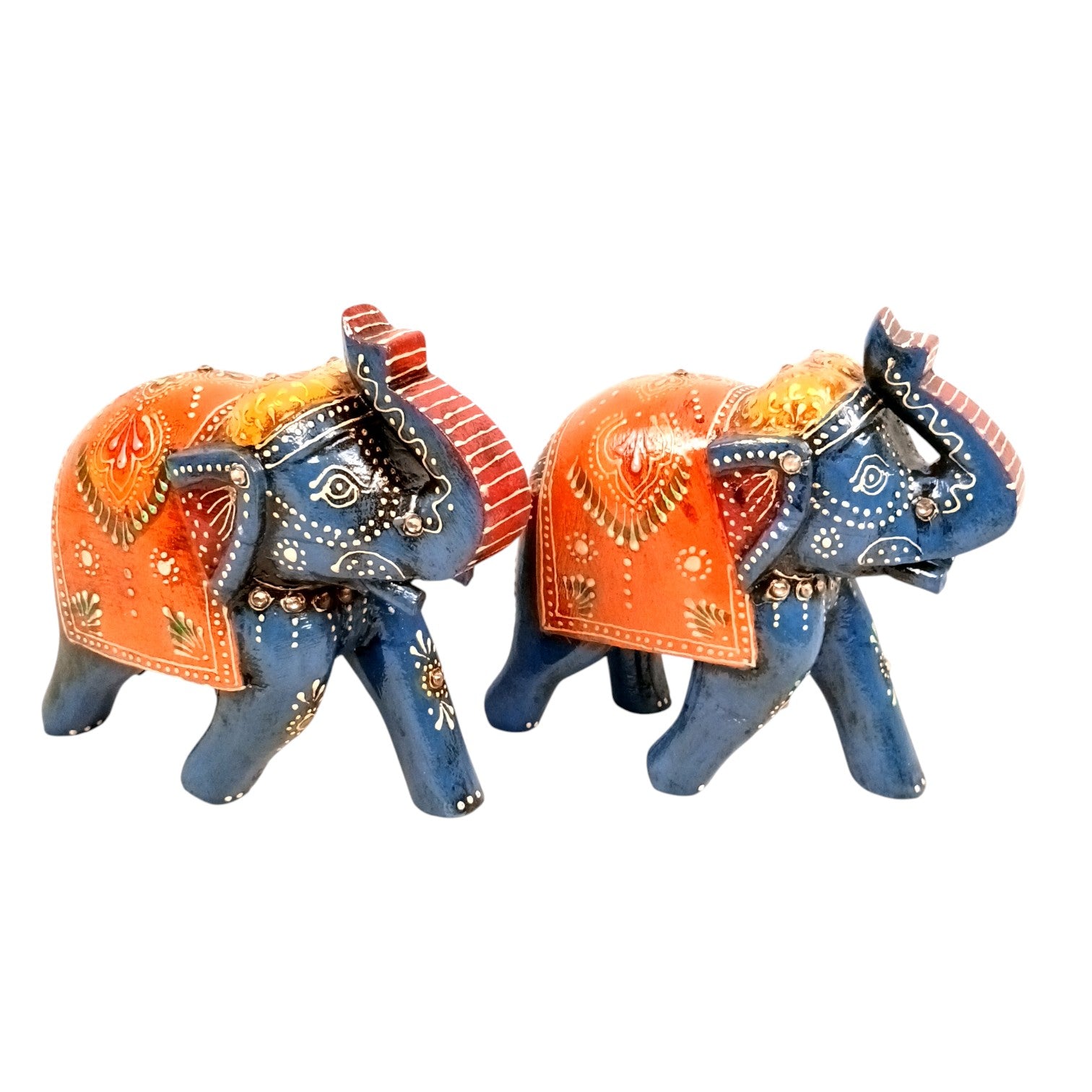 Elegant Elephant Showpiece for Home Decor | Stylish Table Decor & Gift Item | Elegant Figurine for Living Room, Bedroom & Office Decoration - 6 Inch (Set Of 2) - Apkamart