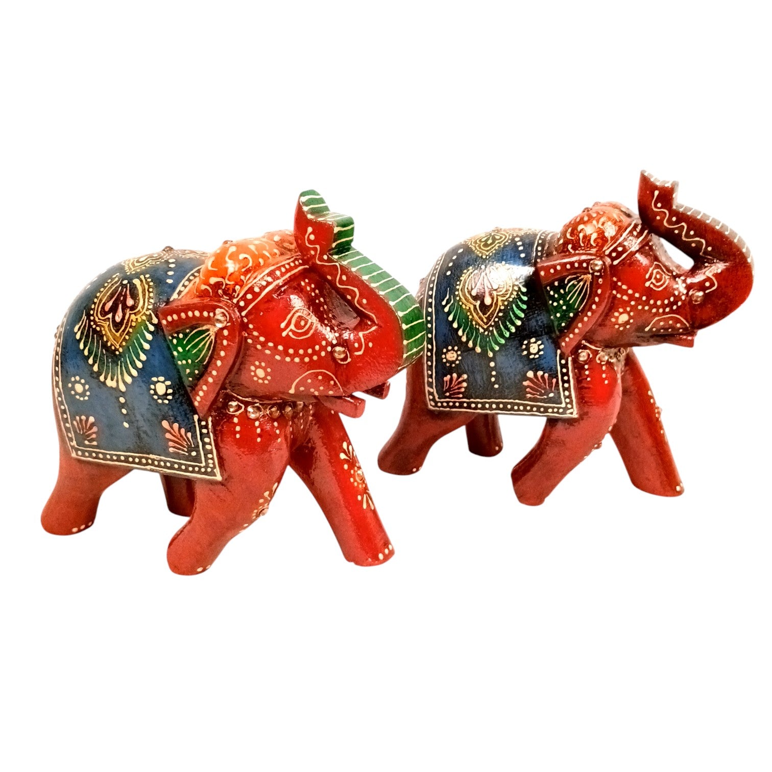 Elegant Elephant Showpiece for Home Decor | Stylish Table Decor & Gift Item | Elegant Figurine for Living Room, Bedroom & Office Decoration - 6 Inch (Set Of 2) - Apkamart
