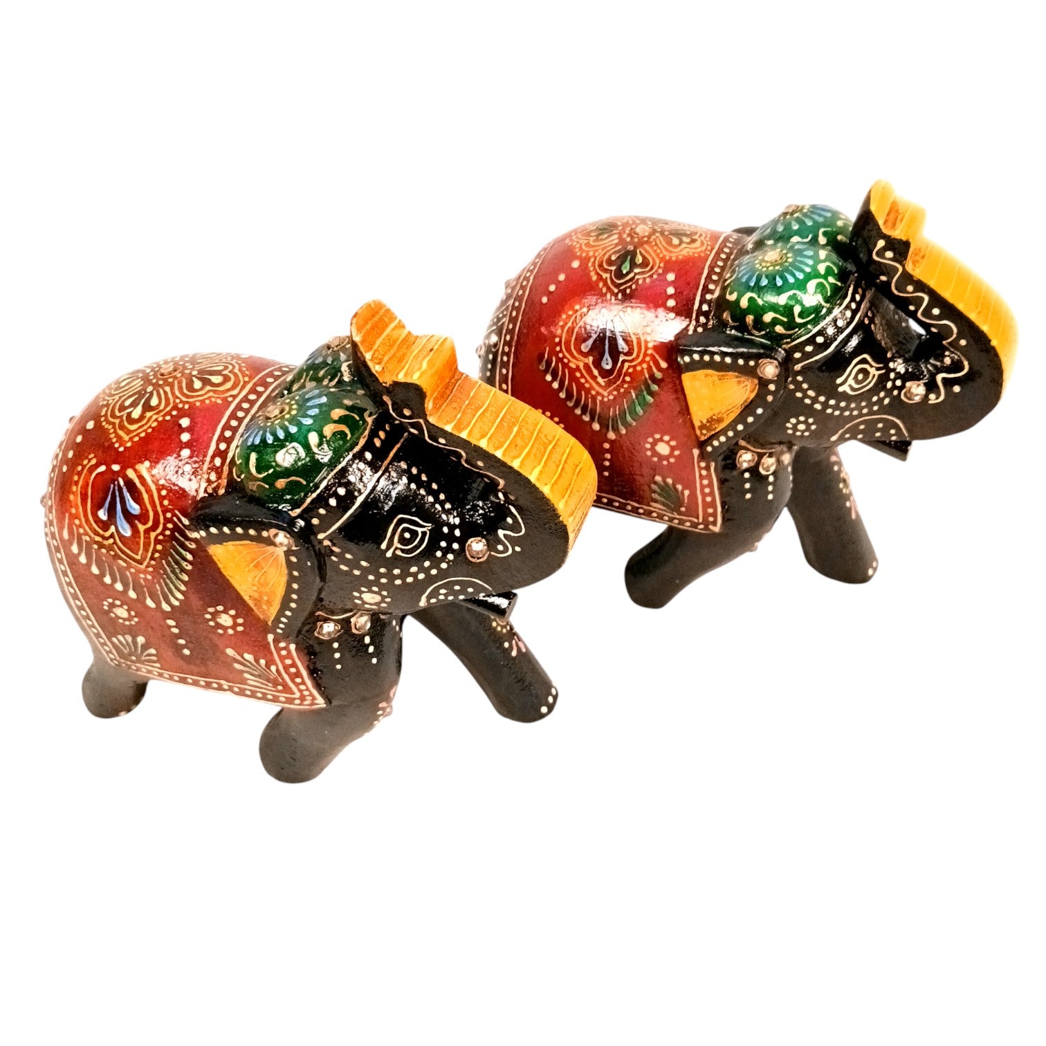 Elegant Elephant Showpiece for Home Decor | Stylish Table Decor & Gift Item | Elegant Figurine for Living Room, Bedroom & Office Decoration - 6 Inch (Set Of 2) - Apkamart