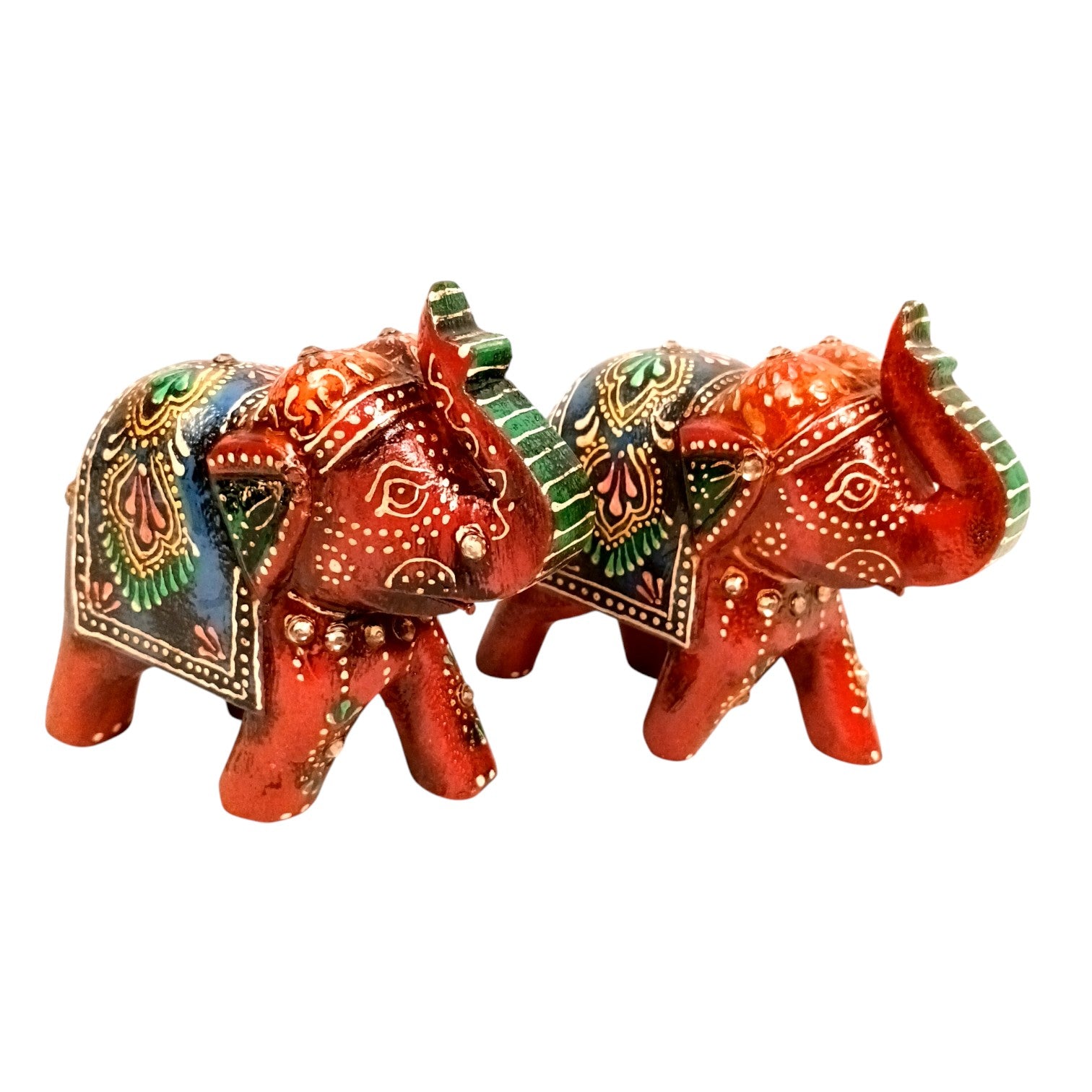 Decorative Elephant Showpiece for Home Decor | Stylish Table Decor & Gift Item | Elegant Figurine for Living Room, Bedroom & Office Decoration - 4 Inch (Set Of 2) - Apkamart