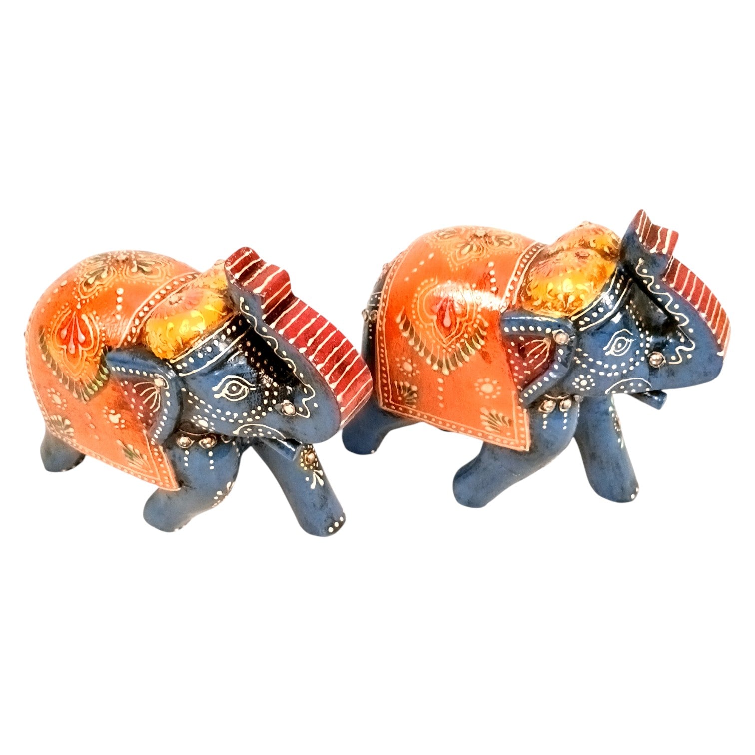 Elegant Elephant Showpiece for Home Decor | Stylish Table Decor & Gift Item | Elegant Figurine for Living Room, Bedroom & Office Decoration - 6 Inch (Set Of 2) - Apkamart