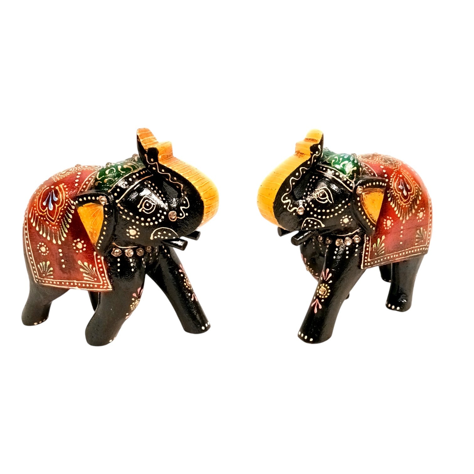 Elegant Elephant Showpiece for Home Decor | Stylish Table Decor & Gift Item | Elegant Figurine for Living Room, Bedroom & Office Decoration - 6 Inch (Set Of 2) - Apkamart