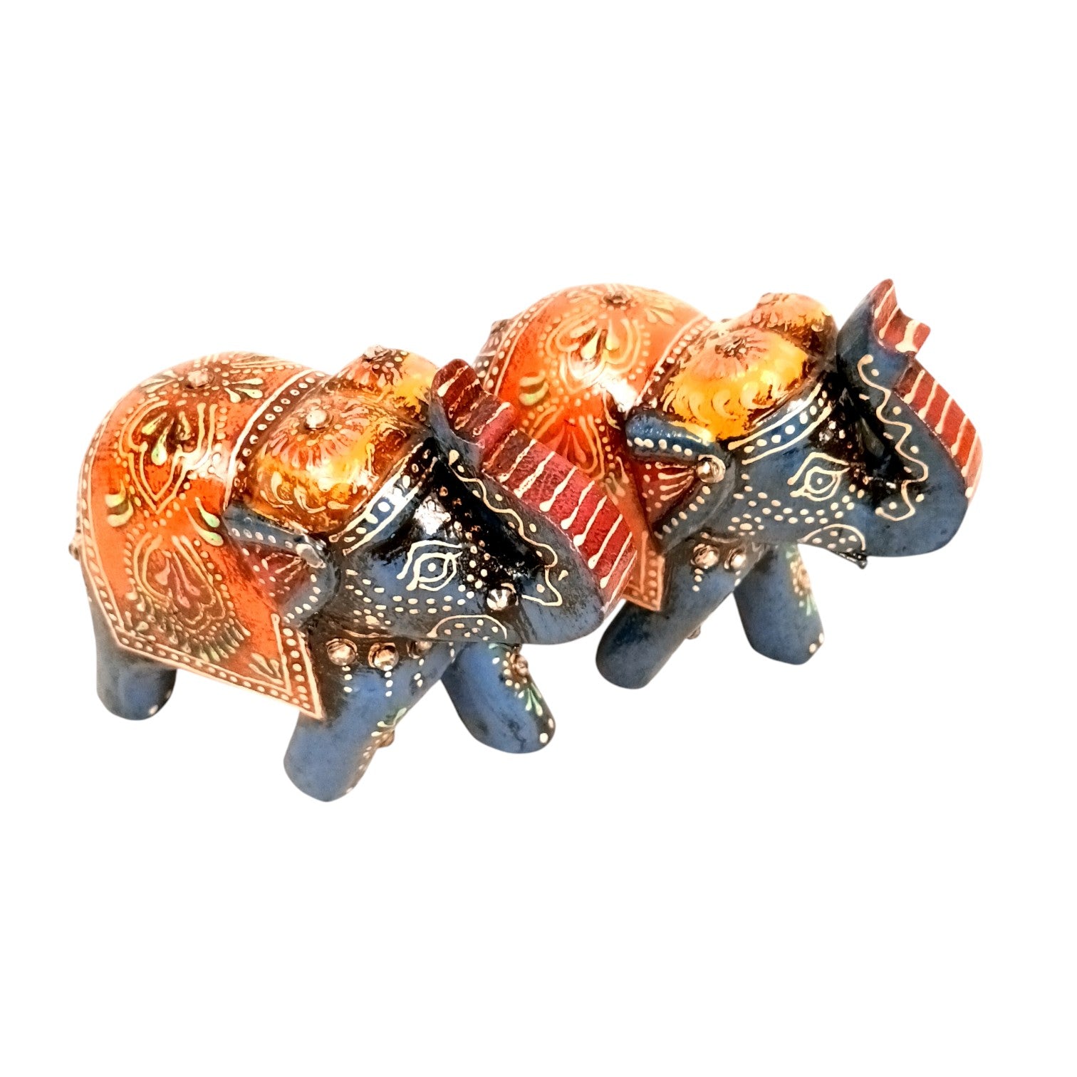 Decorative Elephant Showpiece for Home Decor | Table Decor & Gift Item | Elegant Figurine for Living Room, Bedroom & Office Decoration - 4 Inch (Set Of 2) - Apkamart