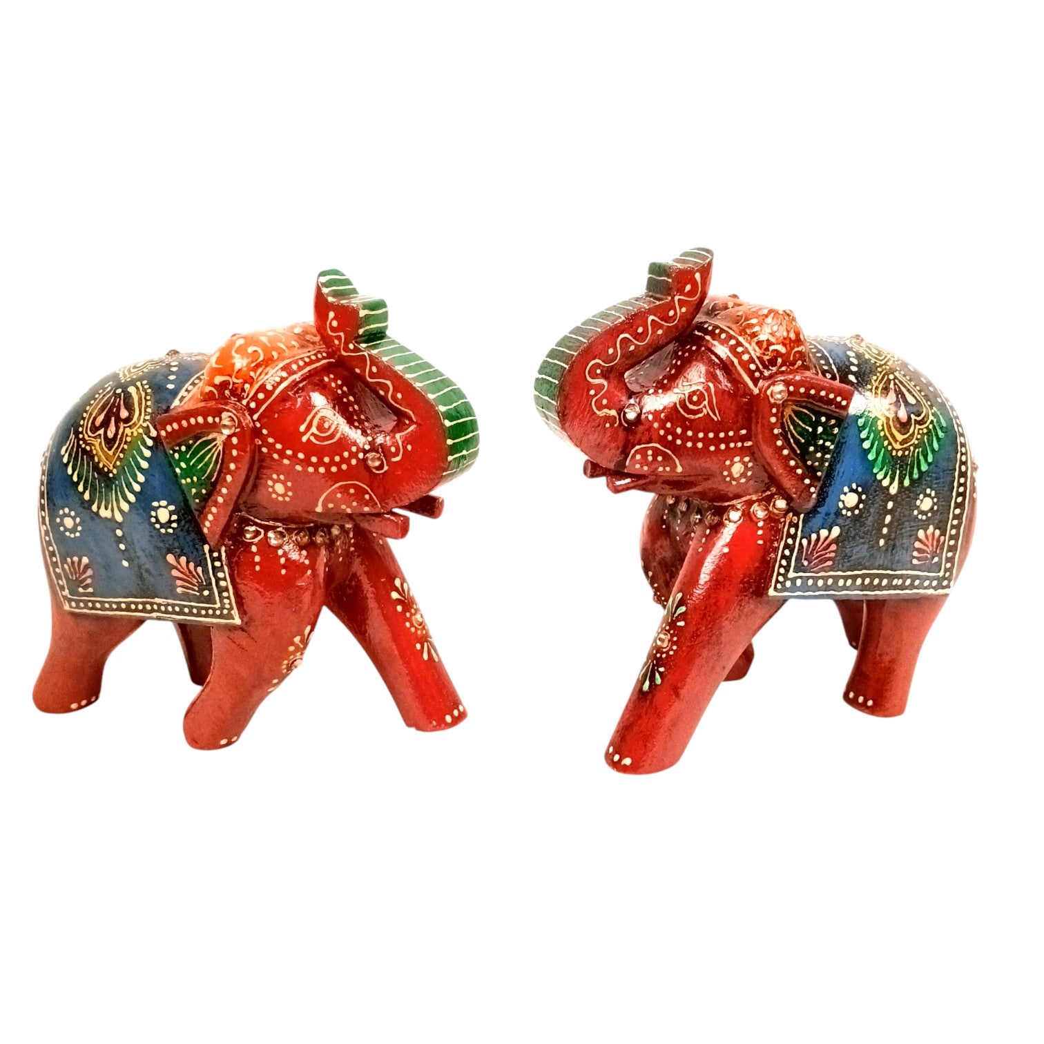 Elegant Elephant Showpiece for Home Decor | Stylish Table Decor & Gift Item | Elegant Figurine for Living Room, Bedroom & Office Decoration - 6 Inch (Set Of 2) - Apkamart