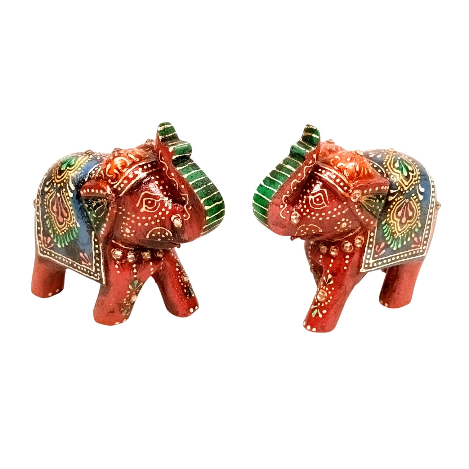 Decorative Elephant Showpiece for Home Decor | Stylish Table Decor & Gift Item | Elegant Figurine for Living Room, Bedroom & Office Decoration - 4 Inch (Set Of 2) - Apkamart