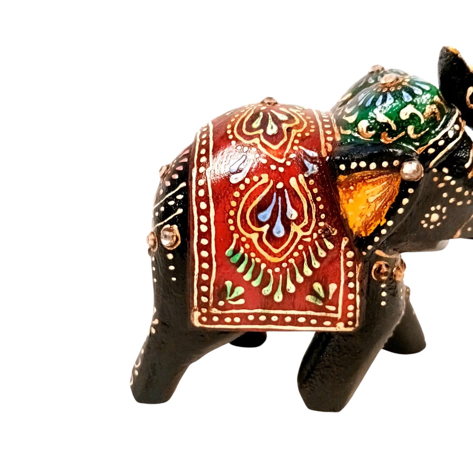 Decorative Elephant Showpiece for Home Decor | Table Decor & Gift Item | Elegant Figurine for Living Room, Bedroom & Office Decoration - 4 Inch (Set Of 2) - Apkamart