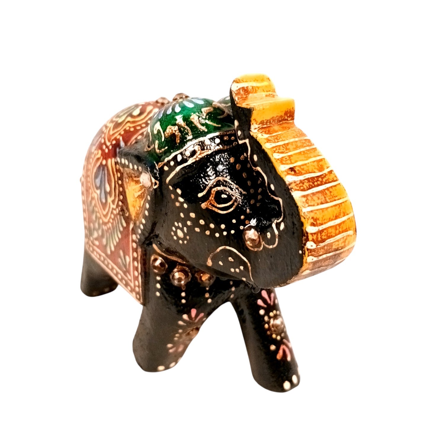 Decorative Elephant Showpiece for Home Decor | Table Decor & Gift Item | Elegant Figurine for Living Room, Bedroom & Office Decoration - 4 Inch (Set Of 2) - Apkamart