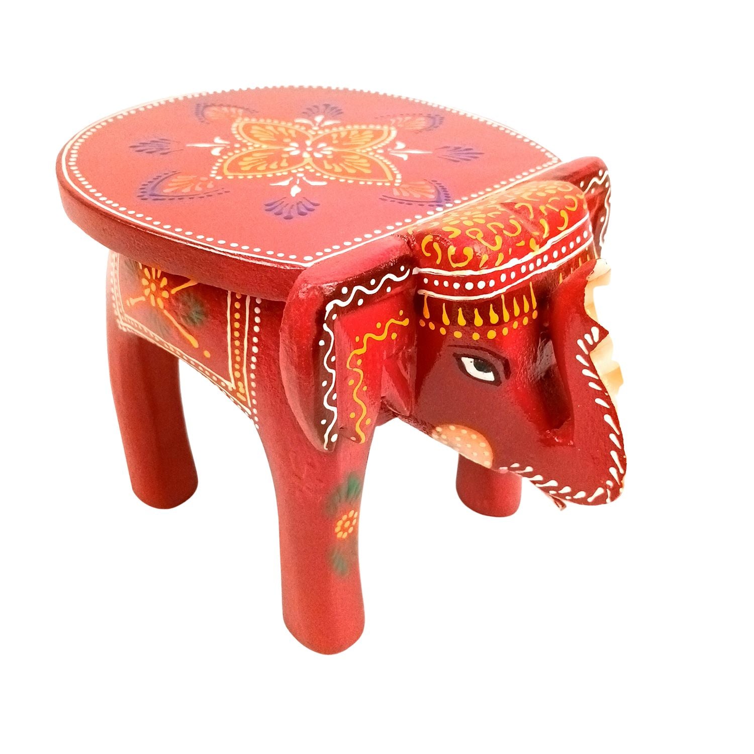 Elephant Showpiece - Stool Design | Elephant Table Showpiece - For Placing Small Pots & Tea Lights - For Home, Living Room Decor & Gifts - 8 Inch - Apkamart #Style_Design 1