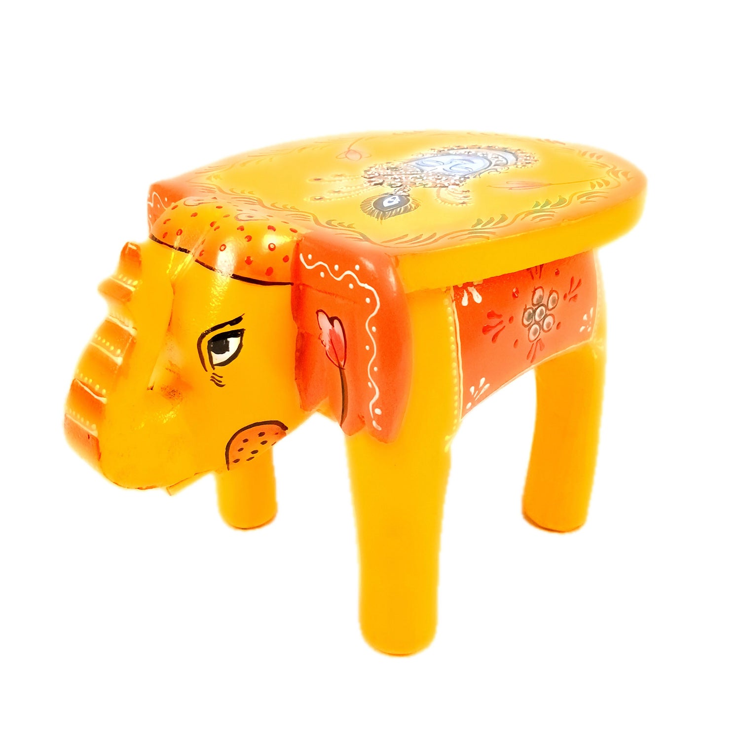 Elephant Showpiece - Stool Design | Elephant Table Showpiece - For Placing Small Pots & Tea Lights - For Home, Living Room Decor & Gifts - 8 Inch - Apkamart #Style_Design 2